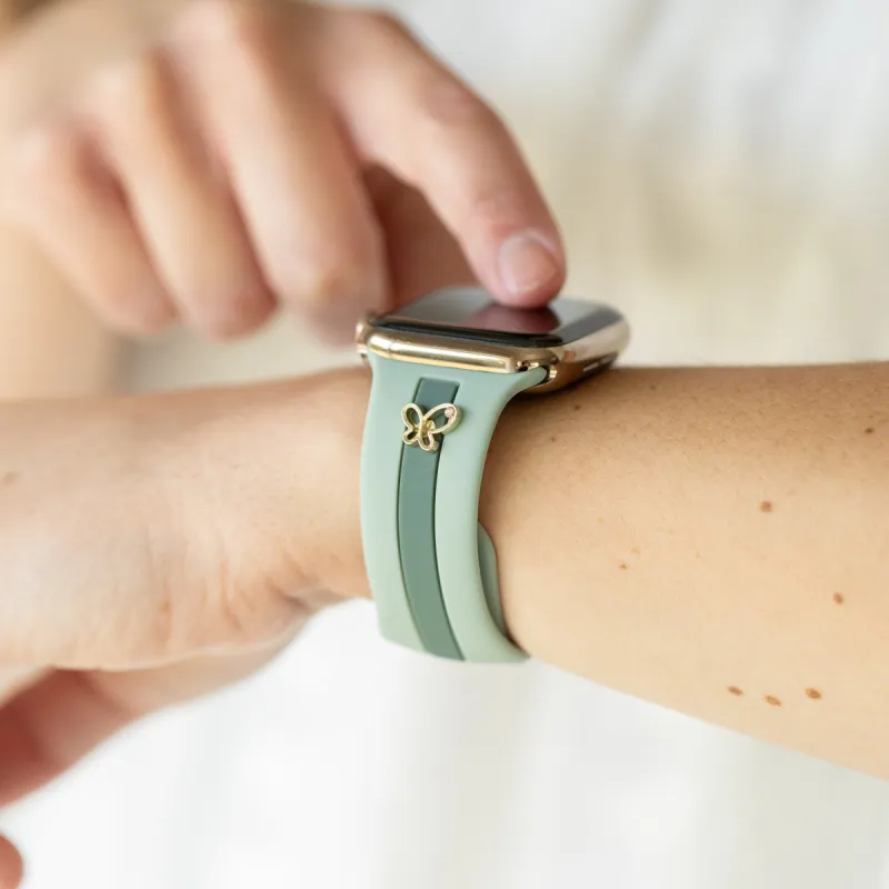 Chasing Butterflies 🦋 Dusty Blue & Green Smart Watch Band sold by Strawberry Avocados