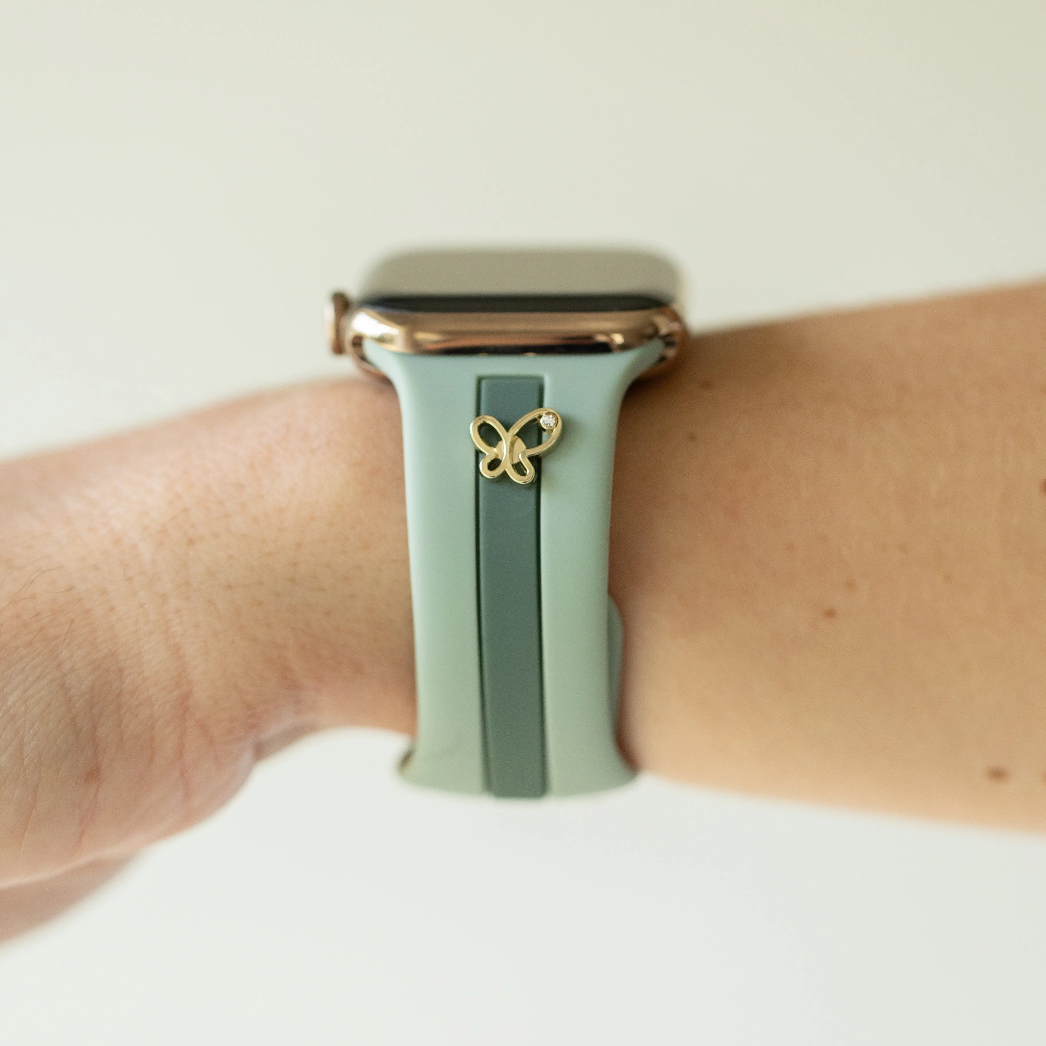 Chasing Butterflies 🦋 Dusty Blue & Green Smart Watch Band sold by Strawberry Avocados product image thumbnail 3
