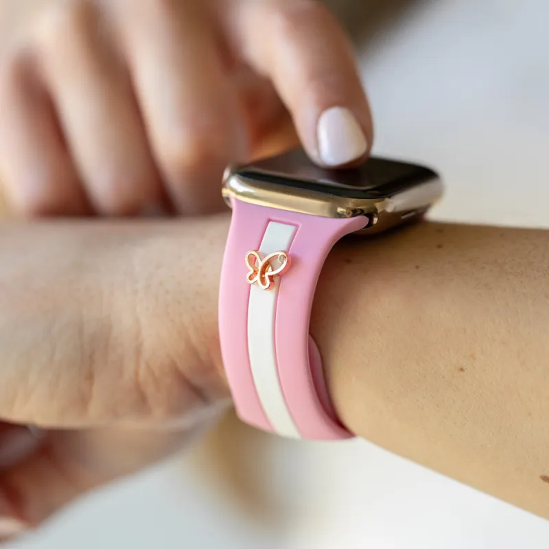 Chasing Butterflies 🦋 Doll Pink Smart Watch Band sold by Strawberry Avocados