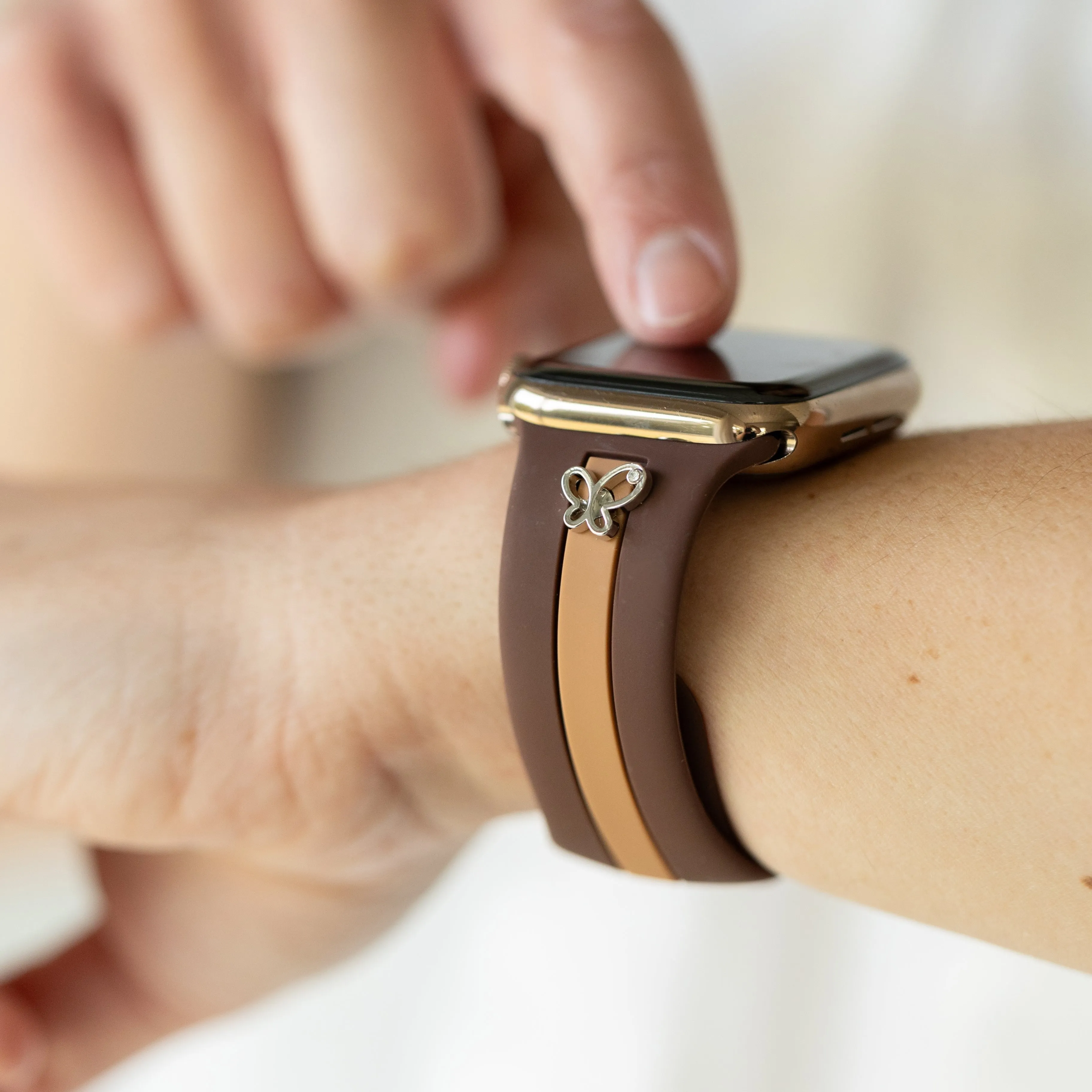 Chasing Butterflies 🦋 Cocoa & Caramel Smart Watch Band sold by Strawberry Avocados