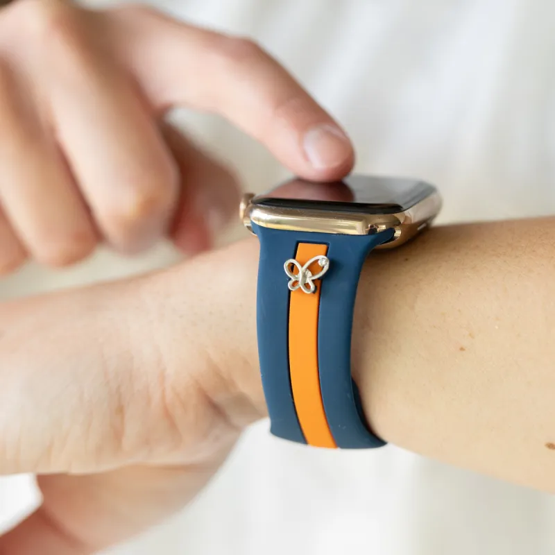 Chasing Butterflies 🦋 Blue & Orange Smart Watch Band sold by Strawberry Avocados