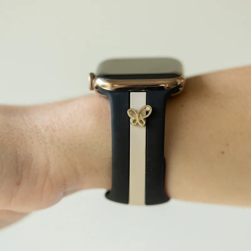 Chasing Butterflies 🦋 Black & Nude Sand Smart Watch Band sold by Strawberry Avocados
