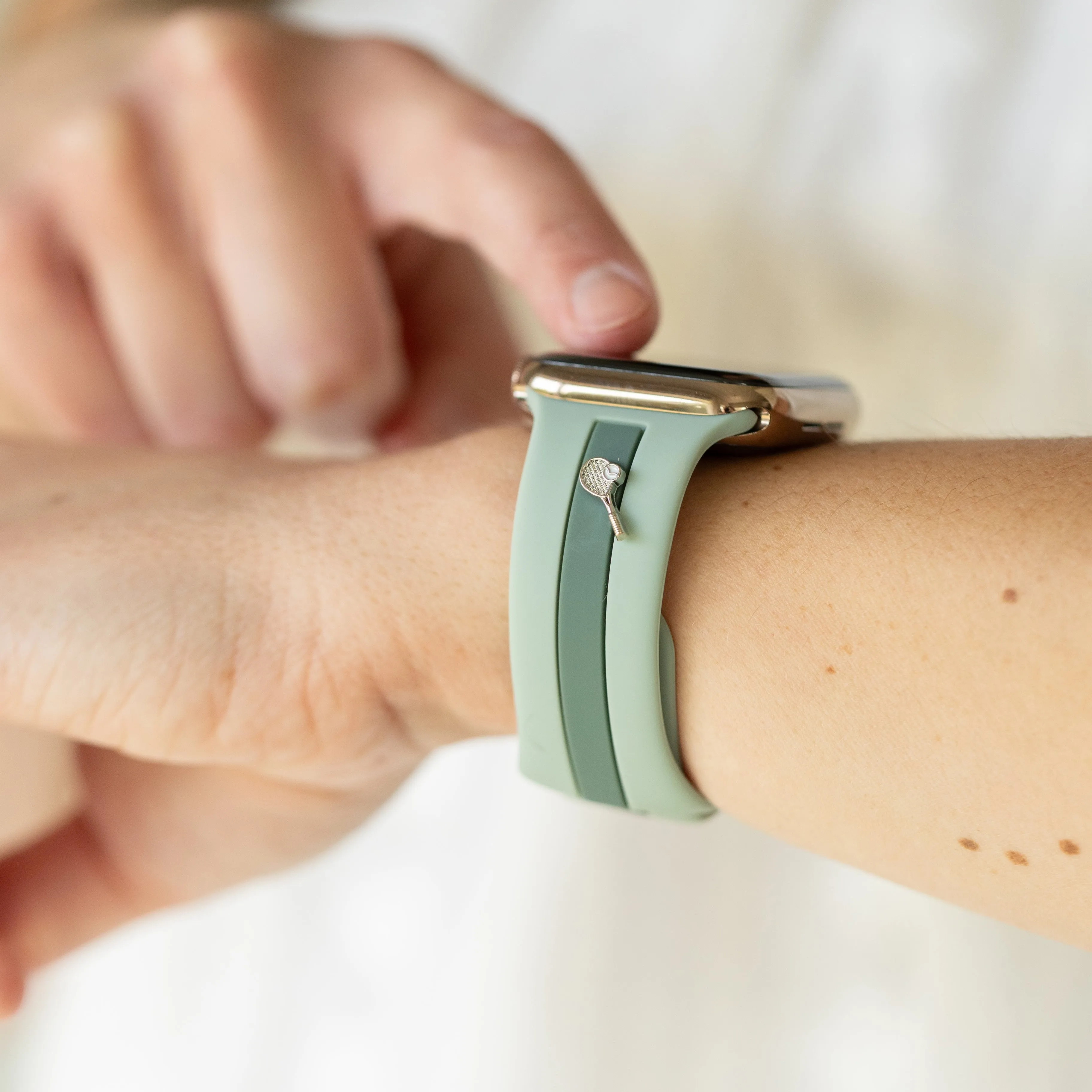 Let's Cause a Racket π Dusty Blue and Green Smart Watch Band sold by Strawberry Avocados