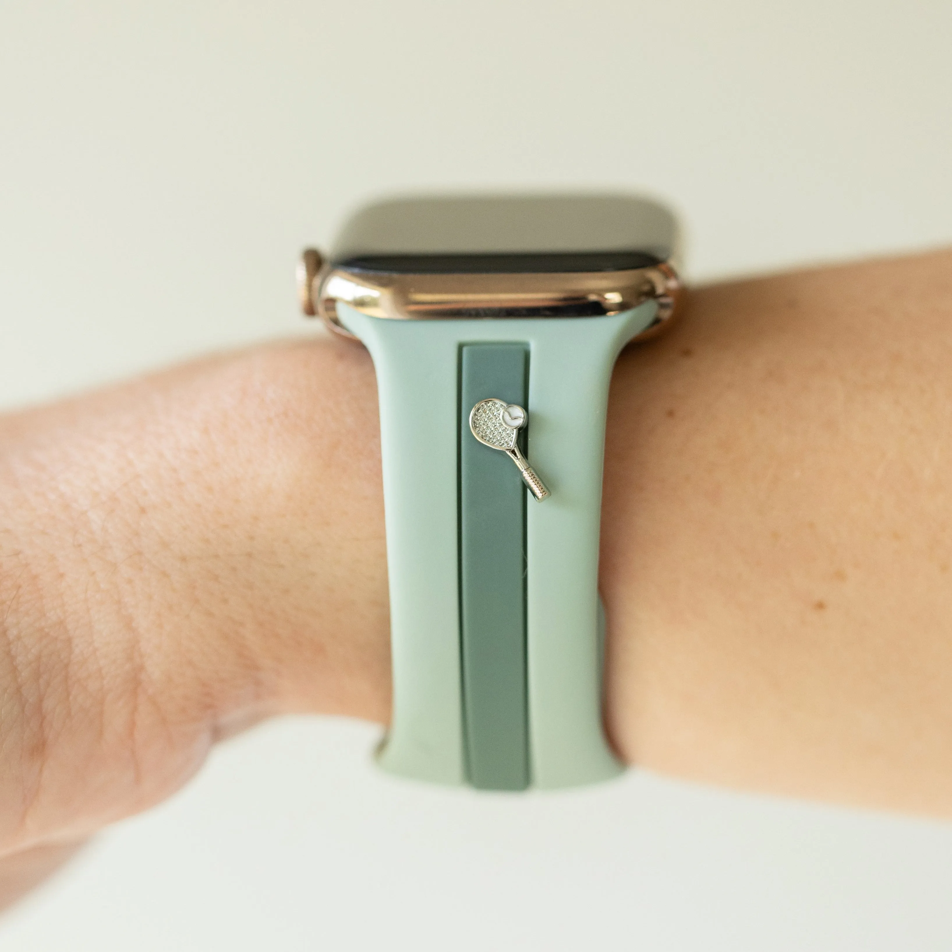 Let's Cause a Racket π Dusty Blue and Green Smart Watch Band sold by Strawberry Avocados product image thumbnail 3