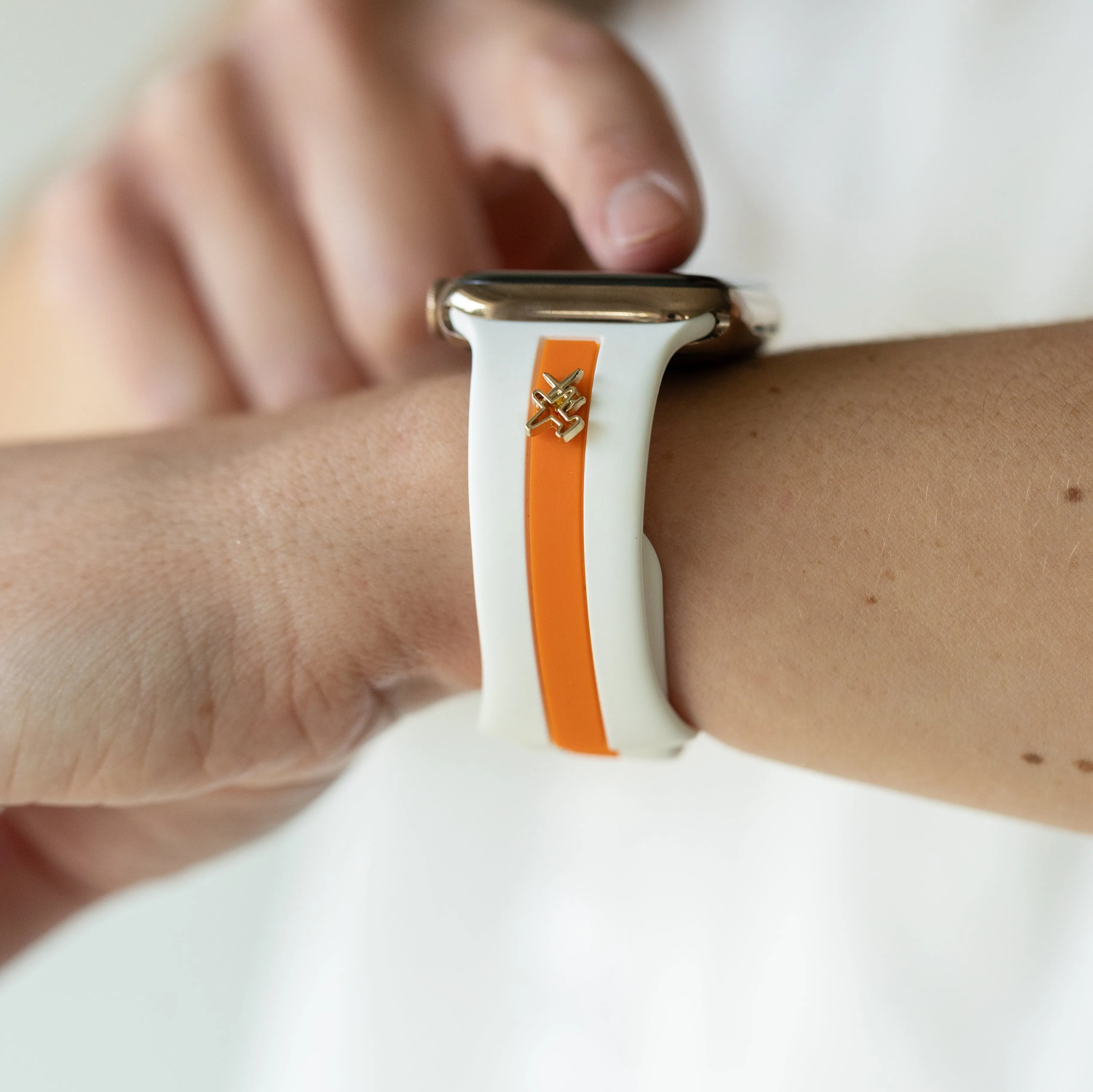 Come Fly With Me✈️White & Orange Smart Watch Band sold by Strawberry Avocados product image thumbnail 2
