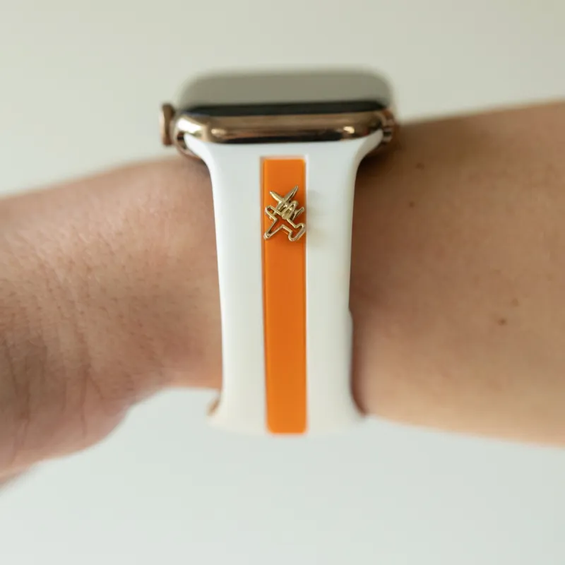 Come Fly With Me✈️White & Orange Smart Watch Band sold by Strawberry Avocados