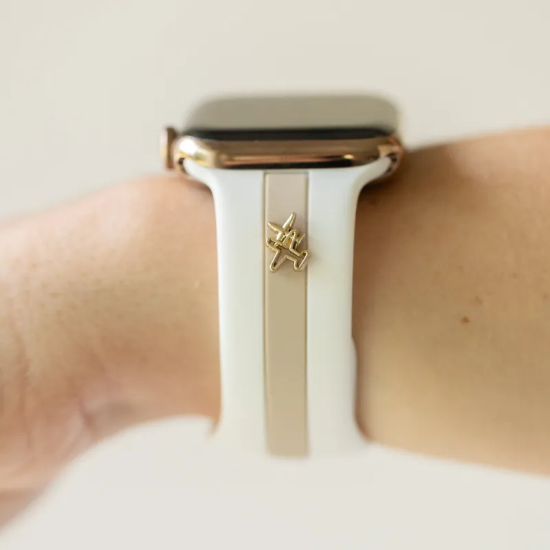 Come Fly With Me✈️White & Nude Sand Smart Watch Band sold by Strawberry Avocados