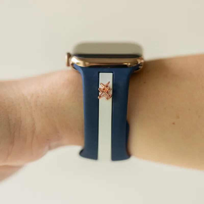 Come Fly With Me✈️ Nautical Blue & White Smart Watch Band sold by Strawberry Avocados