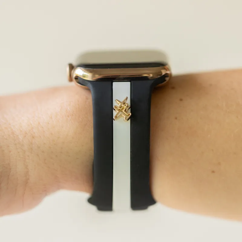 Come Fly With Me✈️ Midnight Black & White Smart Watch Band sold by Strawberry Avocados