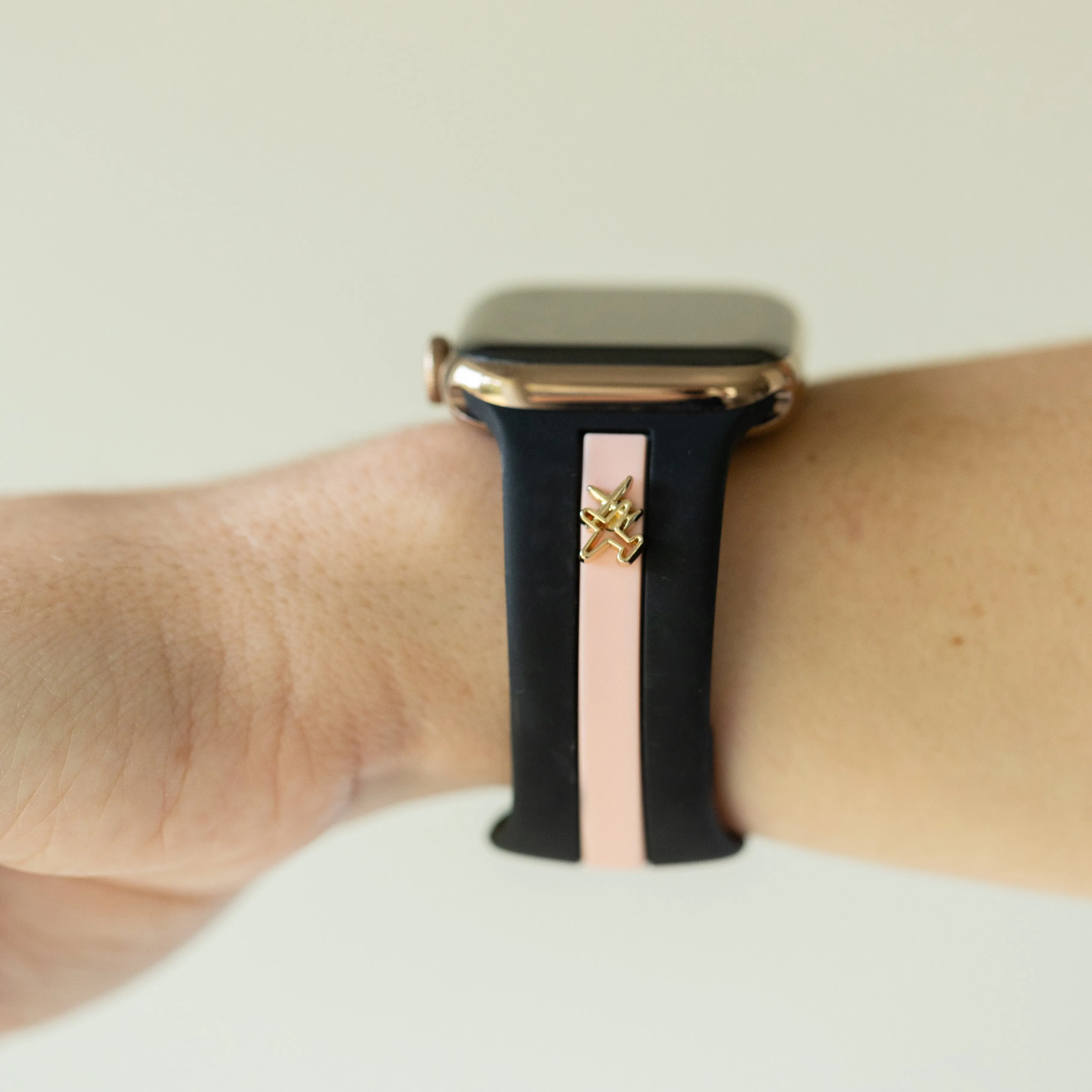 Come Fly With Me✈️ Midnight Black & Pink Smart Watch Band sold by Strawberry Avocados