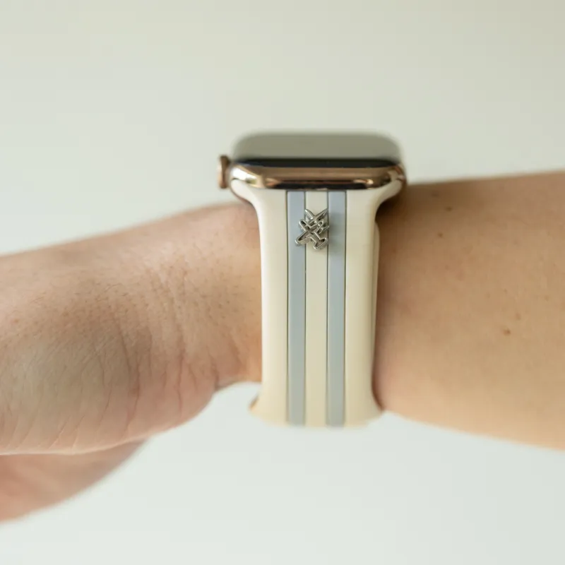 Come Fly With Me✈️ Ivory & Gray Smart Watch Band sold by Strawberry Avocados
