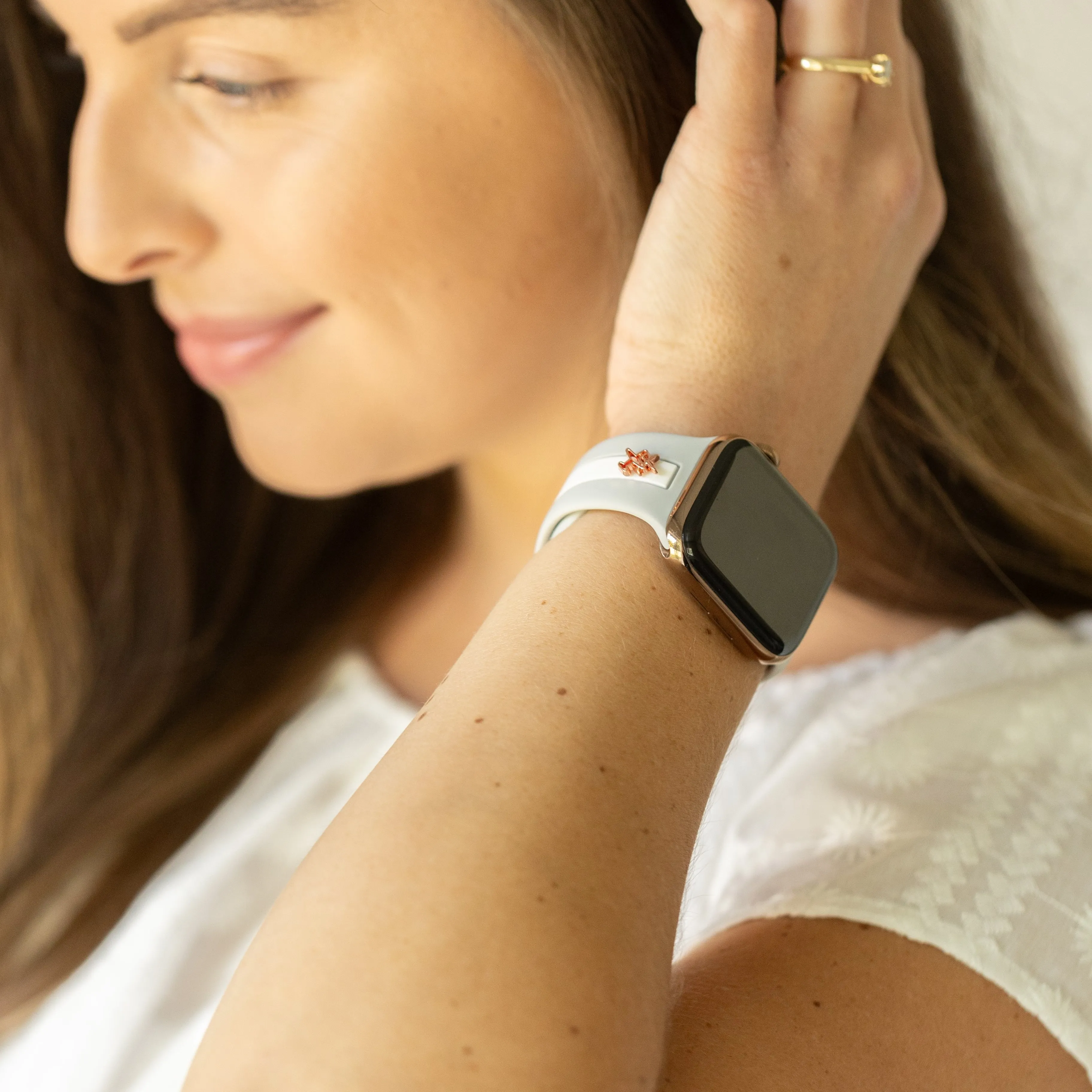 Come Fly With Me✈️Gray & White Smart Watch Band sold by Strawberry Avocados product image thumbnail 3