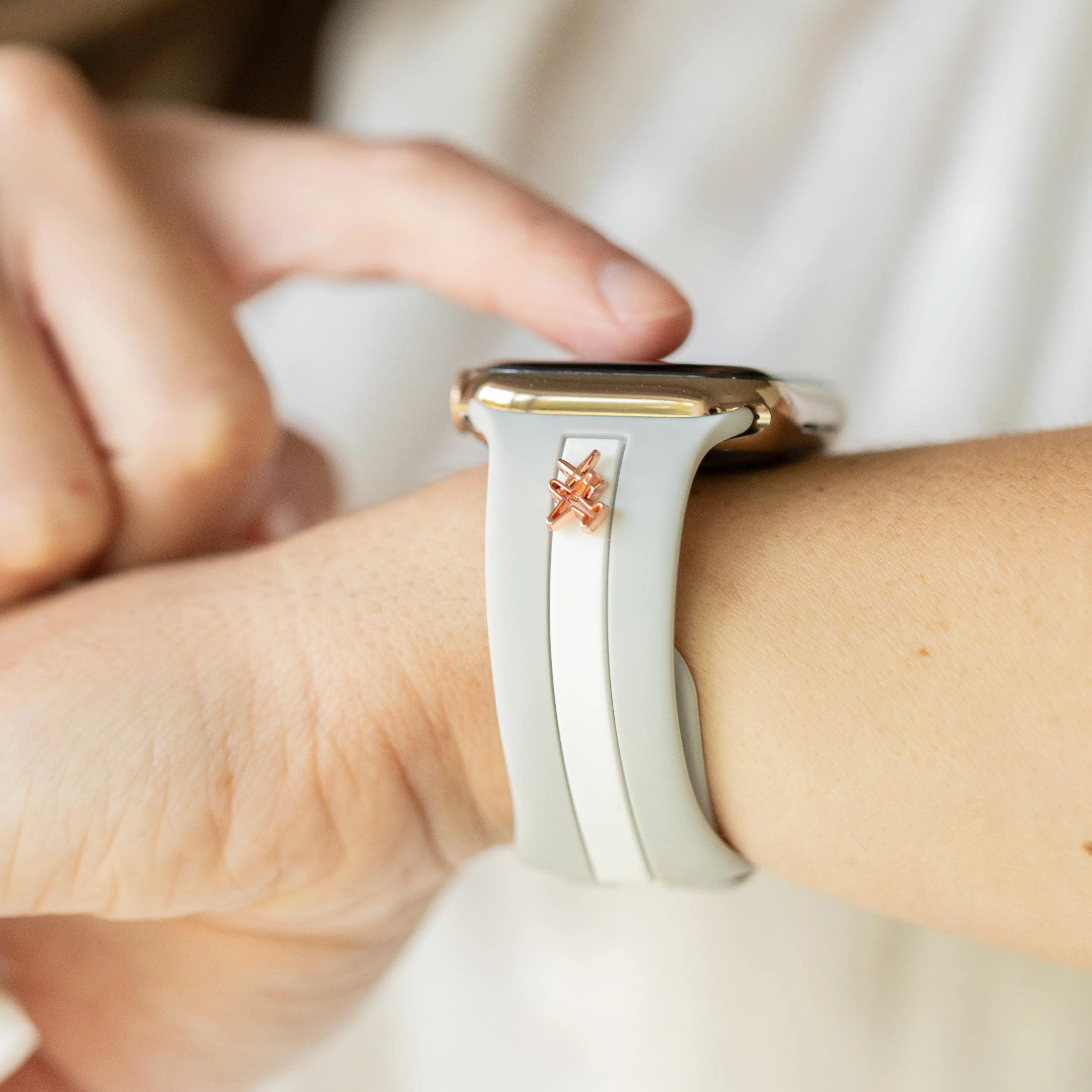 Come Fly With Me✈️Gray & White Smart Watch Band sold by Strawberry Avocados product image thumbnail 2