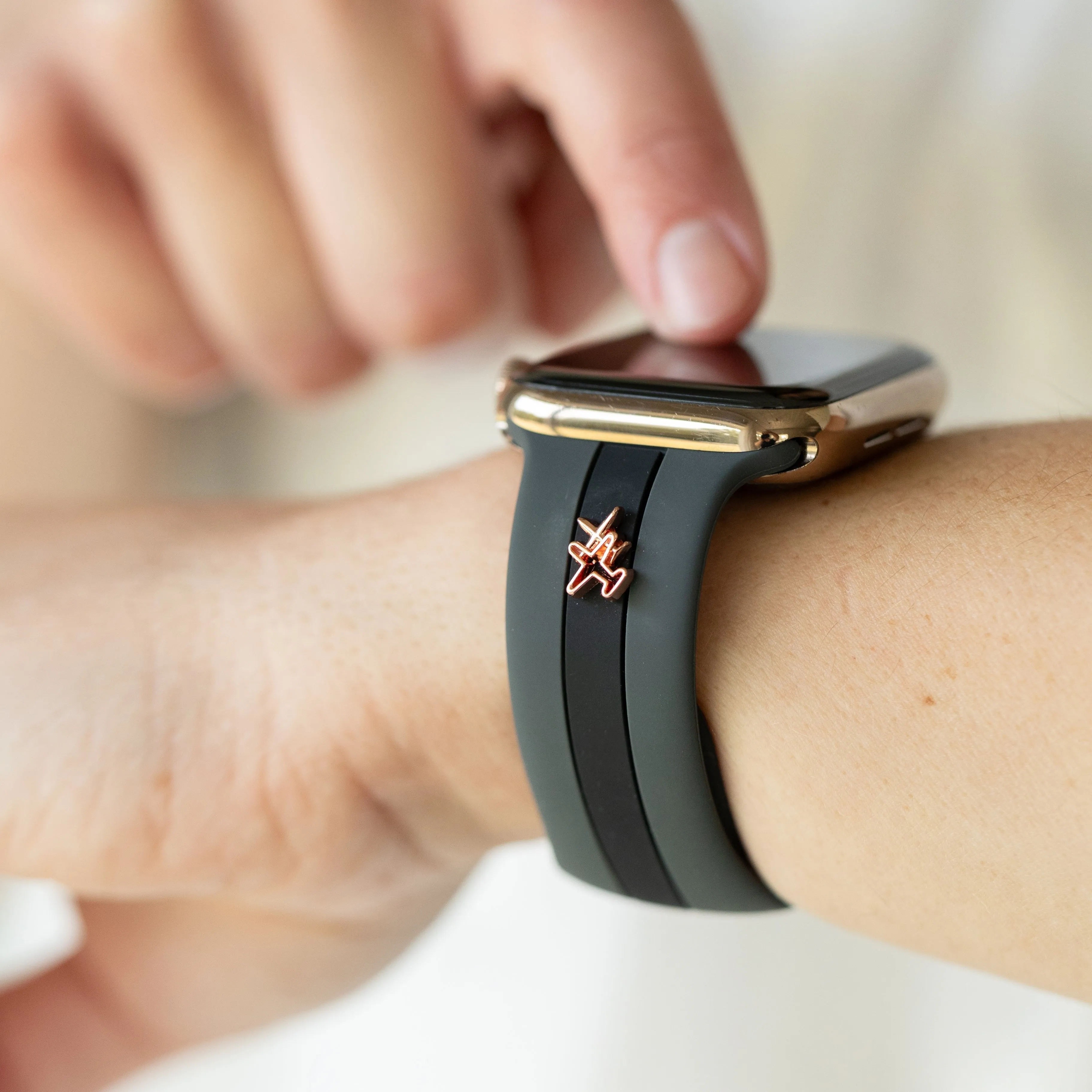 Come Fly With Me✈️Gray & Black Smart Watch Band sold by Strawberry Avocados product image thumbnail 3