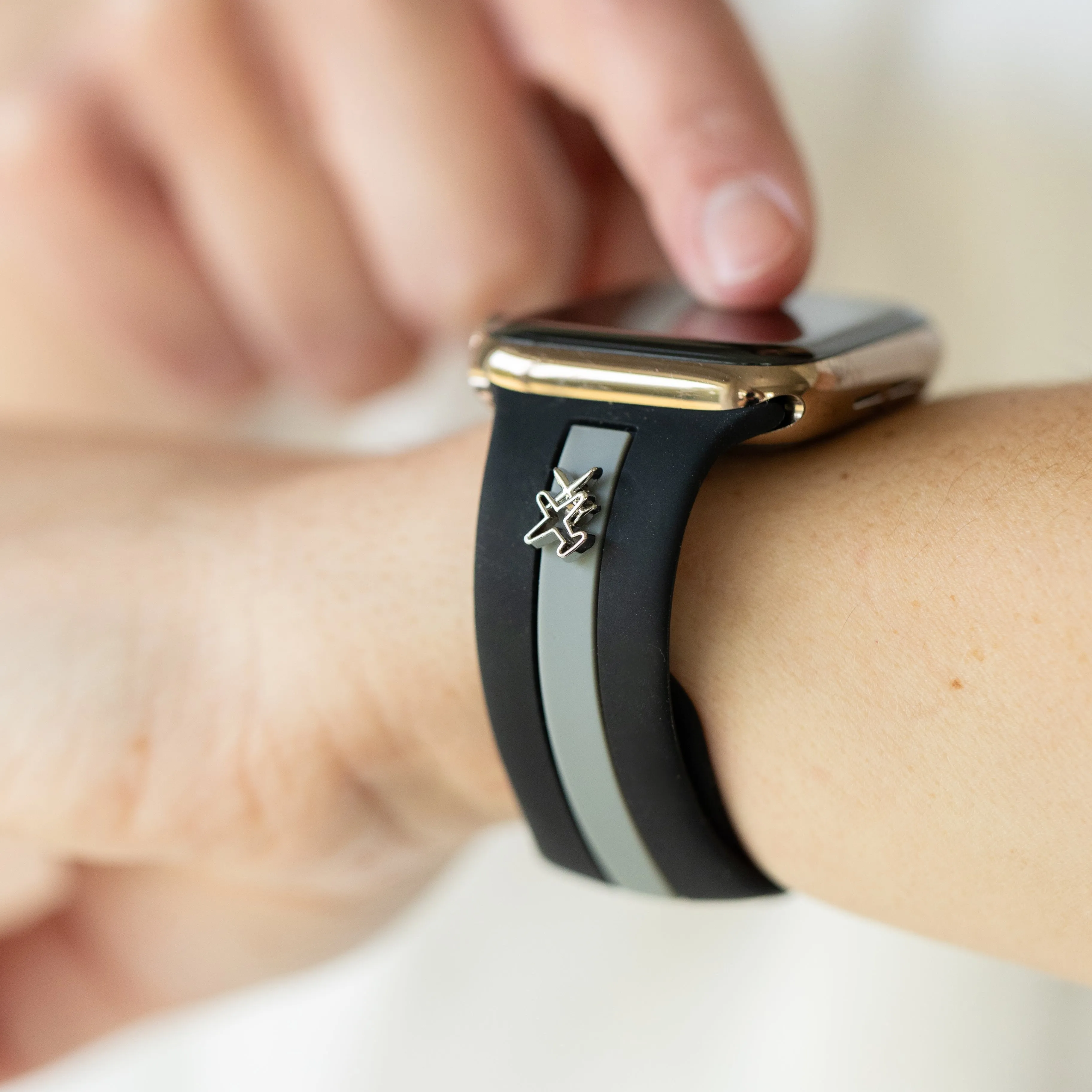 Come Fly With Me✈️ Black & Gray Smart Watch Band sold by Strawberry Avocados product image thumbnail 2