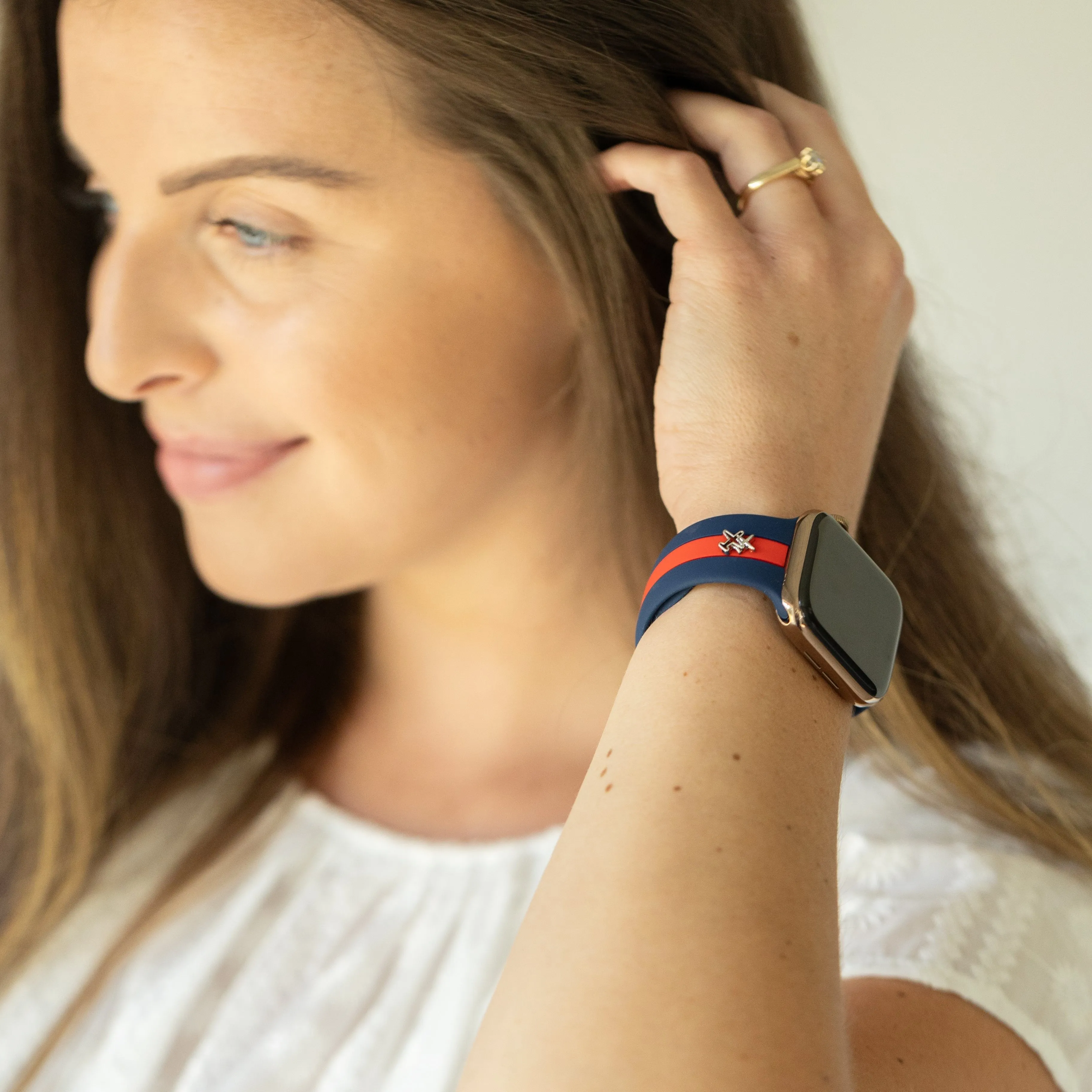 Come Fly With Me✈️Blue & Red Smart Watch Band sold by Strawberry Avocados product image thumbnail 2
