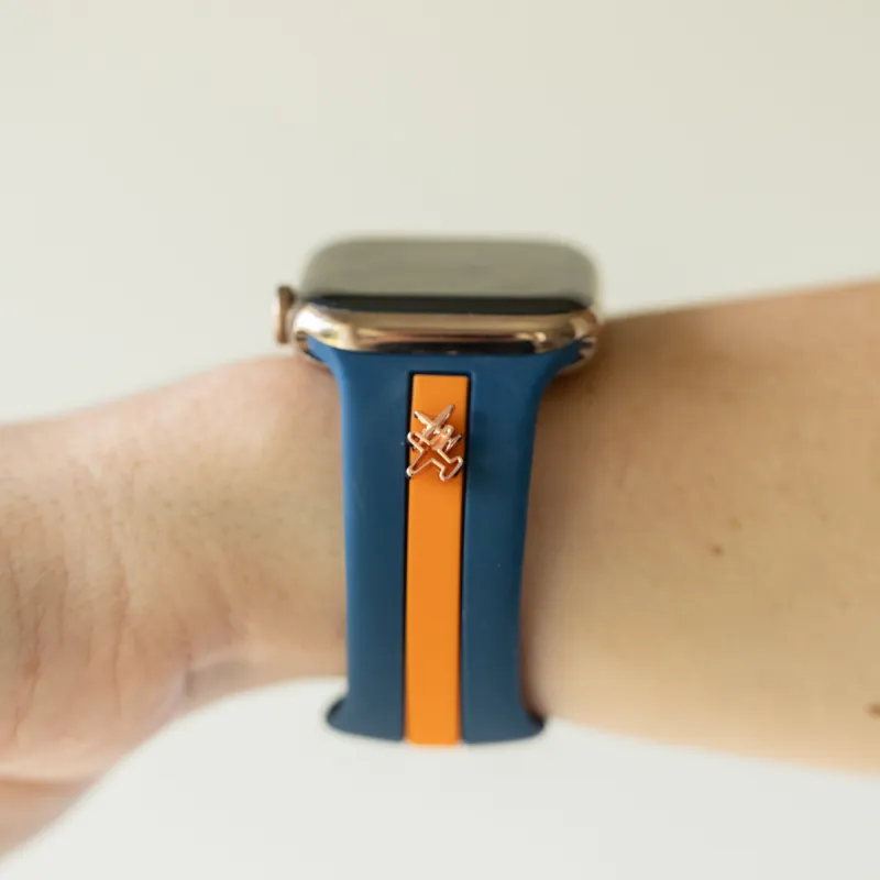 Come Fly With Me✈️ Blue & Orange Smart Watch Band sold by Strawberry Avocados