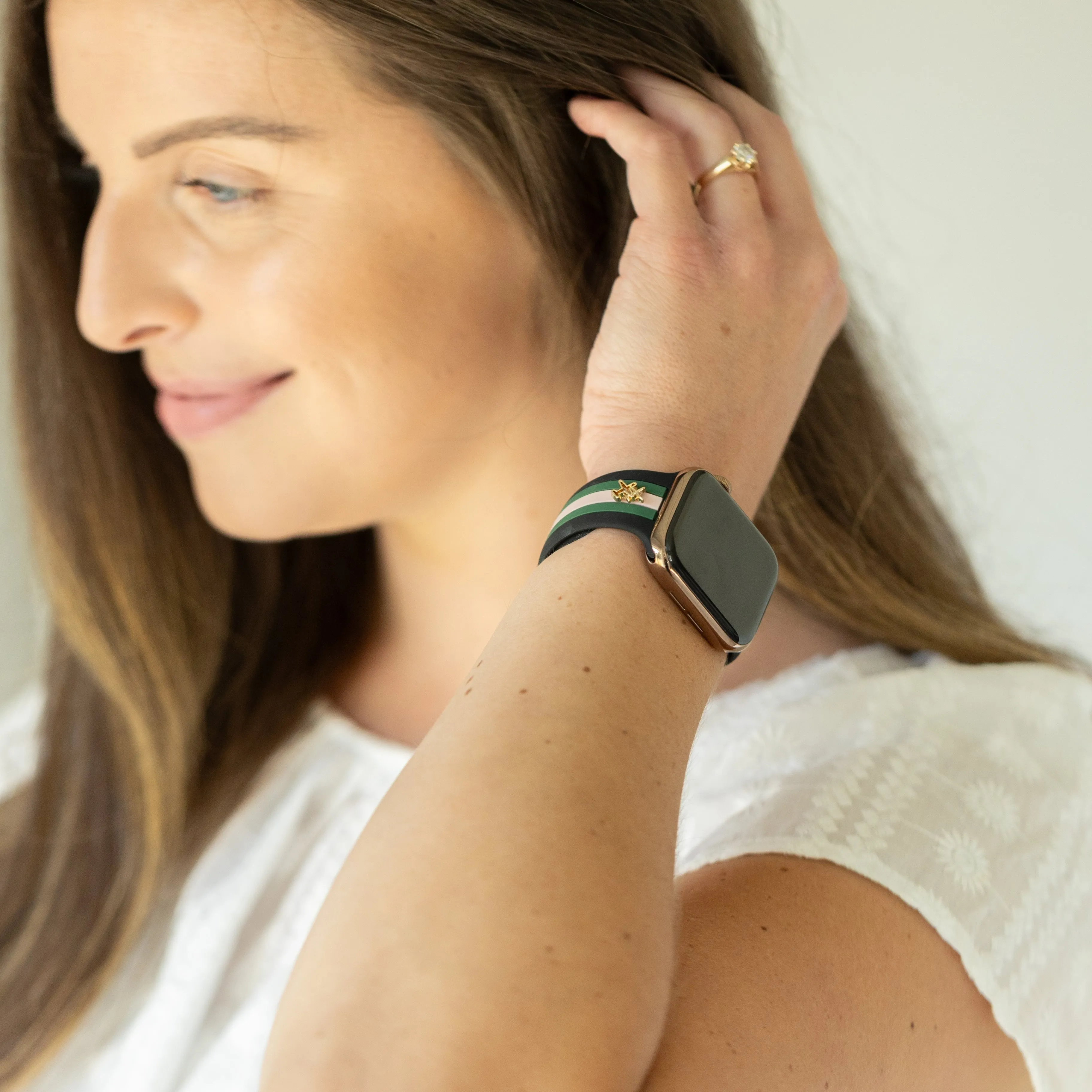 Come Fly With Me✈️ Black/Pink/Green Smart Watch Band sold by Strawberry Avocados product image thumbnail 3