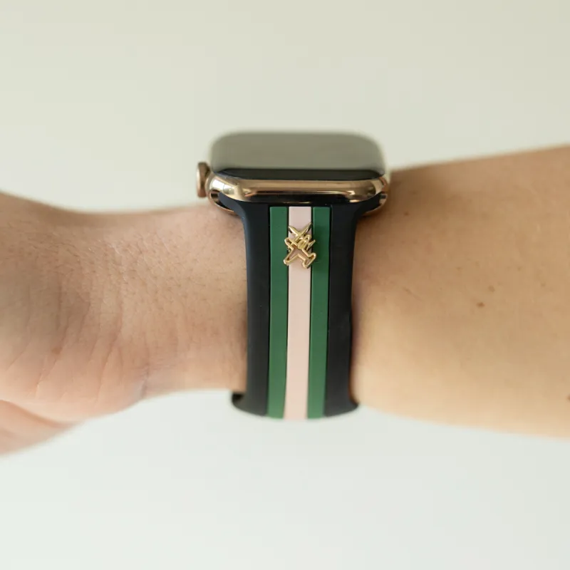 Come Fly With Me✈️ Black/Pink/Green Smart Watch Band sold by Strawberry Avocados