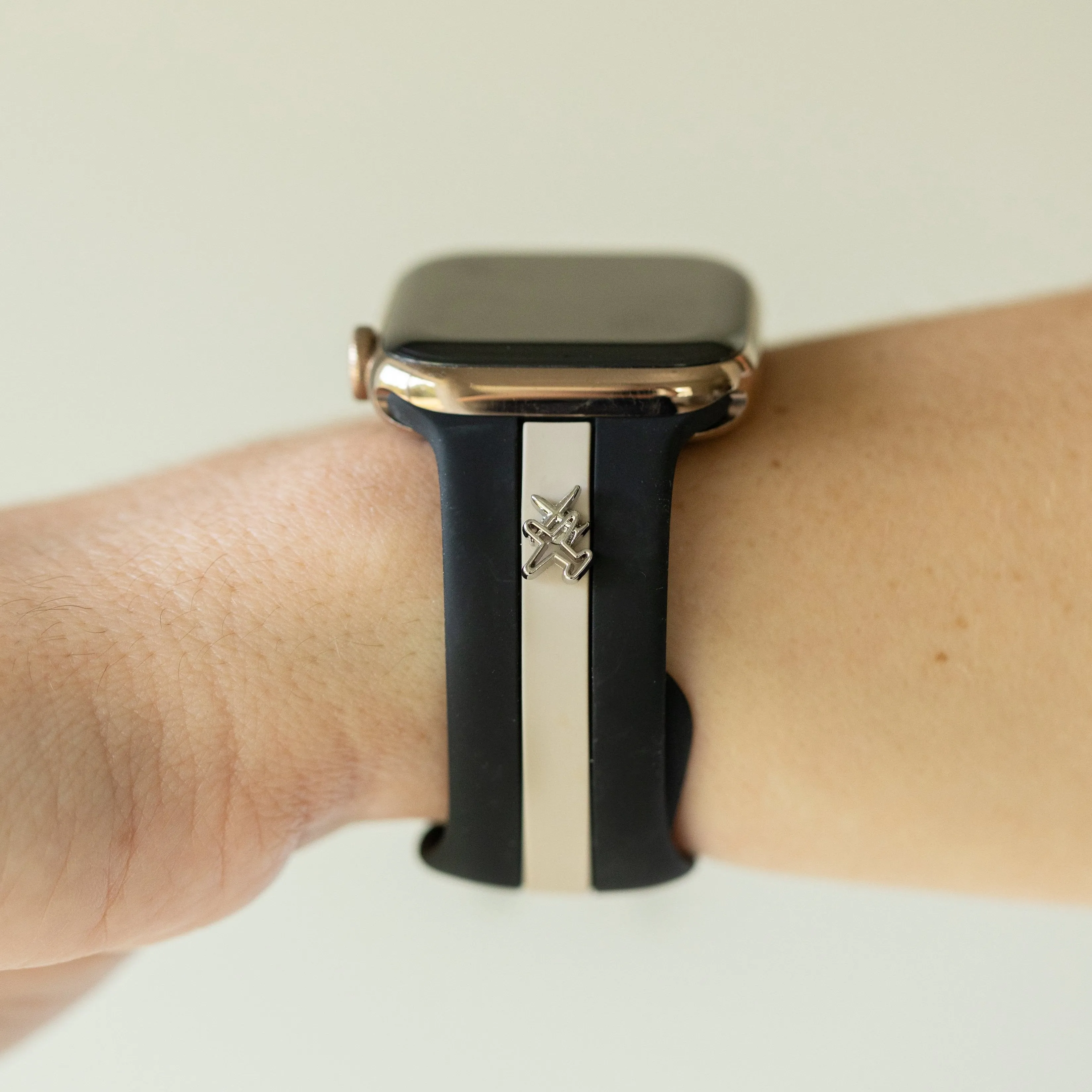 Come Fly With Me✈️ Black & Nude Sand Smart Watch Band sold by Strawberry Avocados