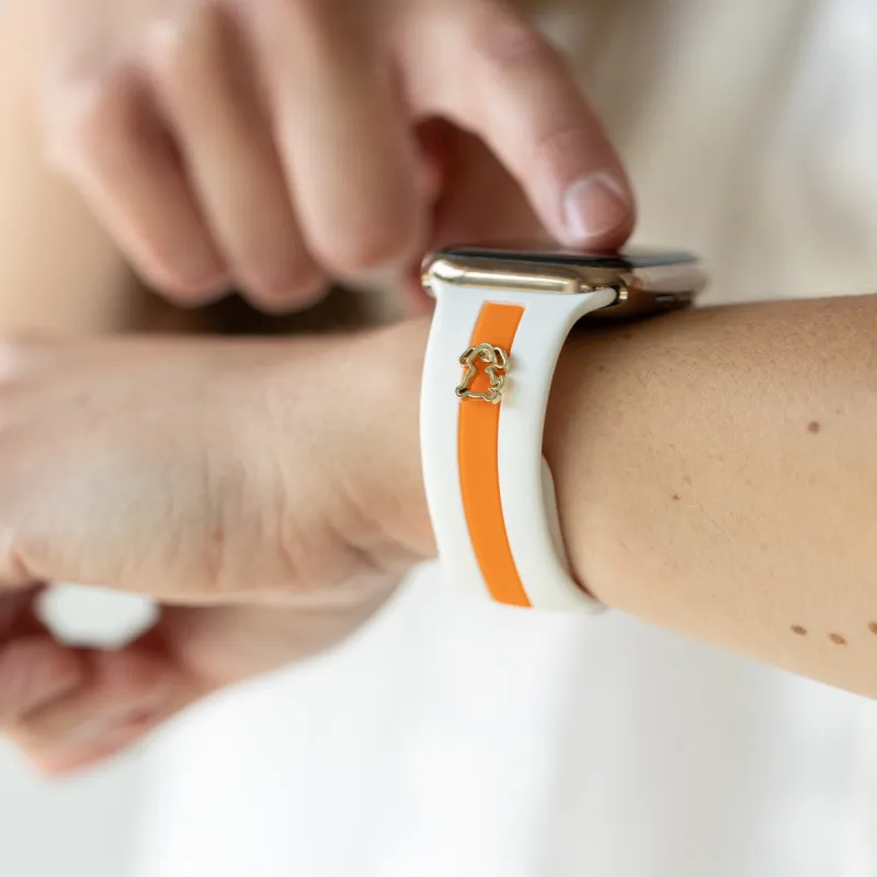 Dog Gone Love🐾 White & Orange Smart Watch Band sold by Strawberry Avocados