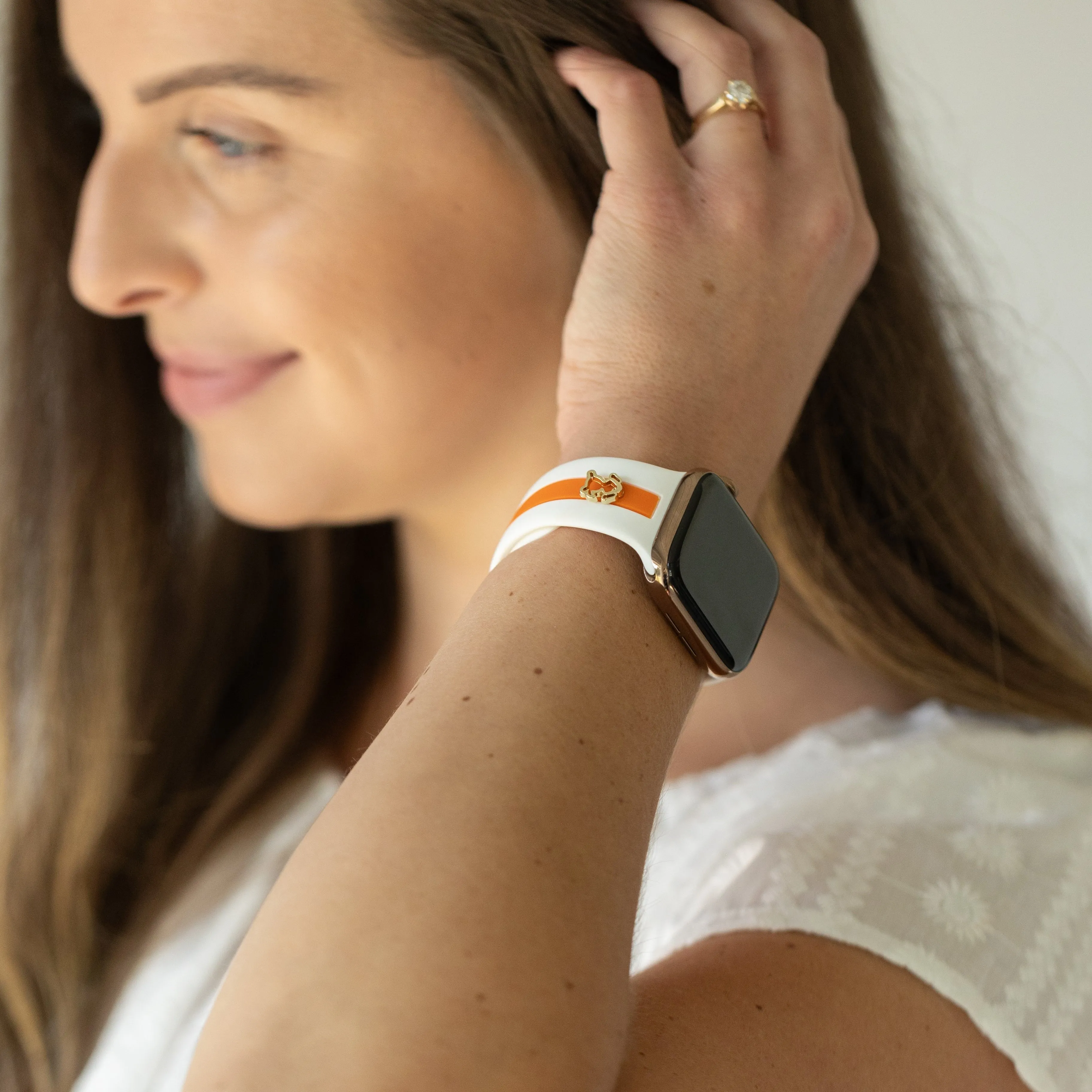 Dog Gone Love🐾 White & Orange Smart Watch Band sold by Strawberry Avocados product image thumbnail 2