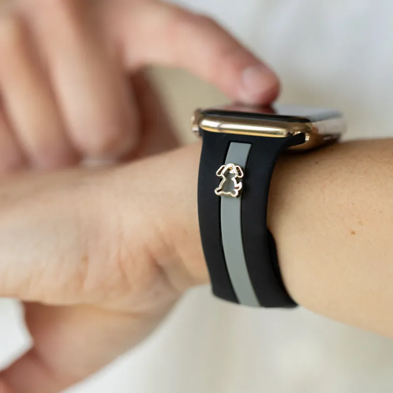 Dog Gone Love🐾 Black & Gray Smart Watch Band made by Strawberry Avocados