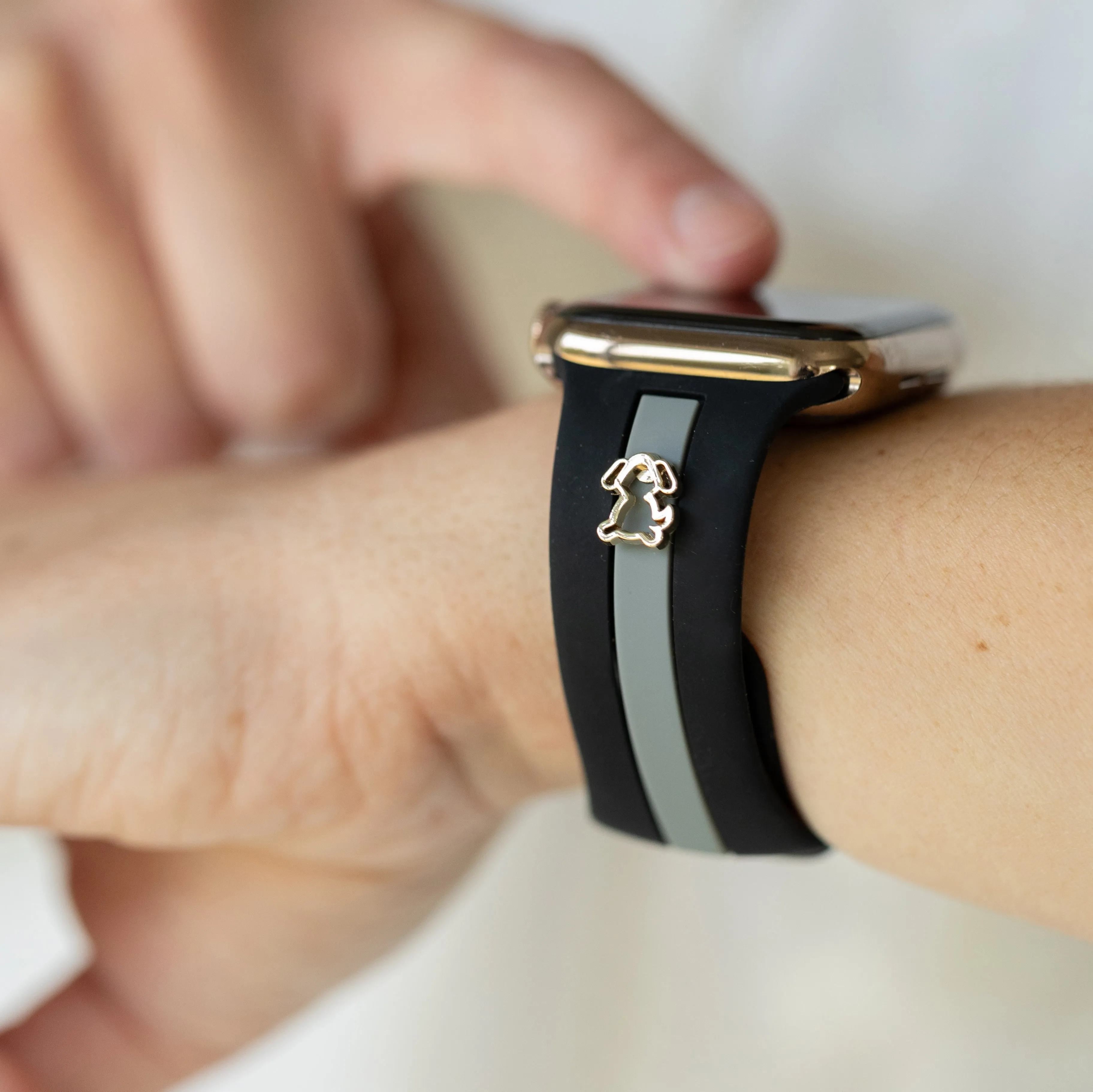 Dog Gone Love🐾 Black & Gray Smart Watch Band sold by Strawberry Avocados