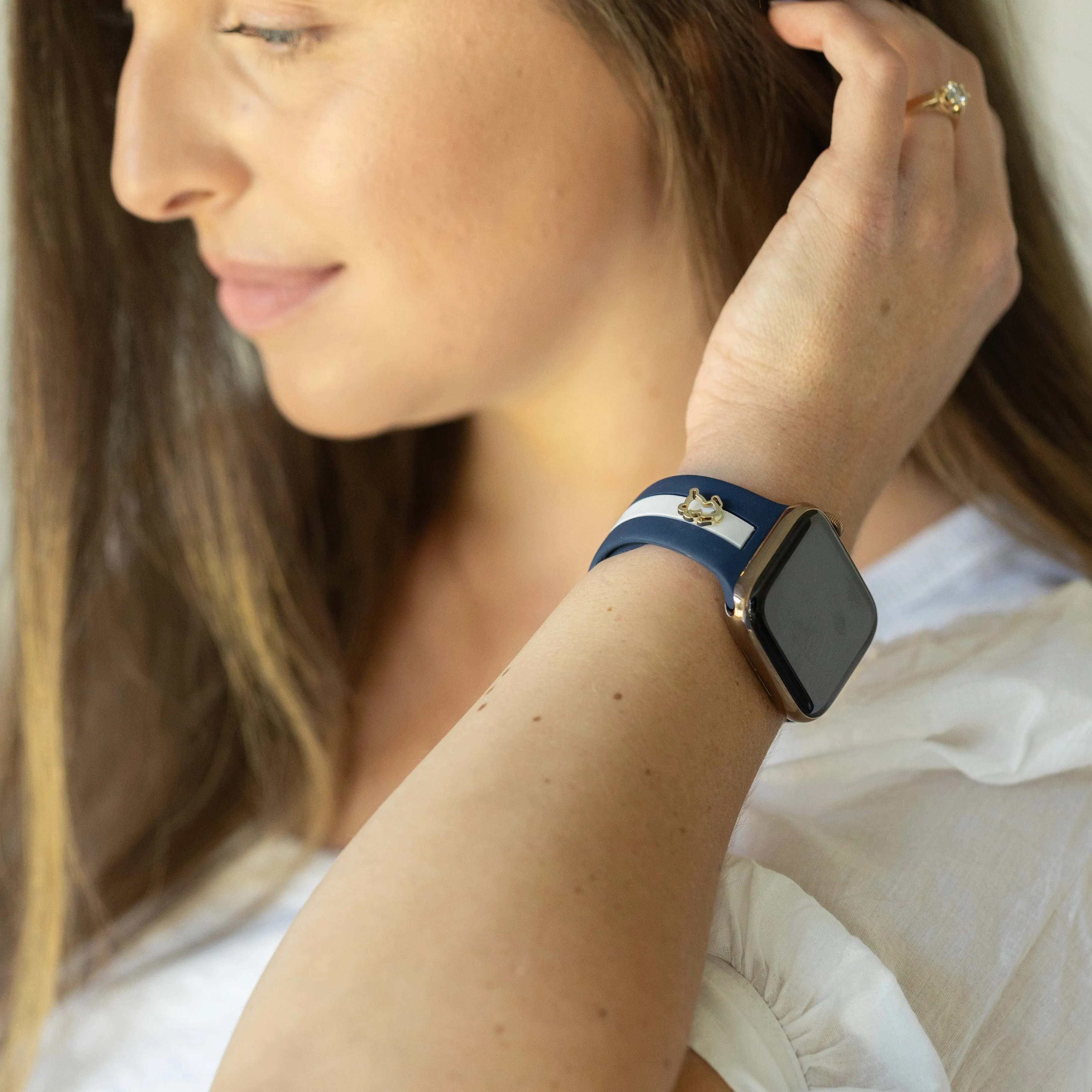 Dog Gone Love🐾Nautical Blue & White Smart Watch Band sold by Strawberry Avocados product image thumbnail 2