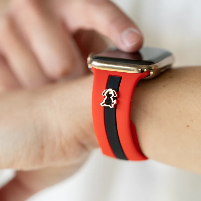 Dog Gone Love🐾 Red & Black Smart Watch Band sold by Strawberry Avocados
