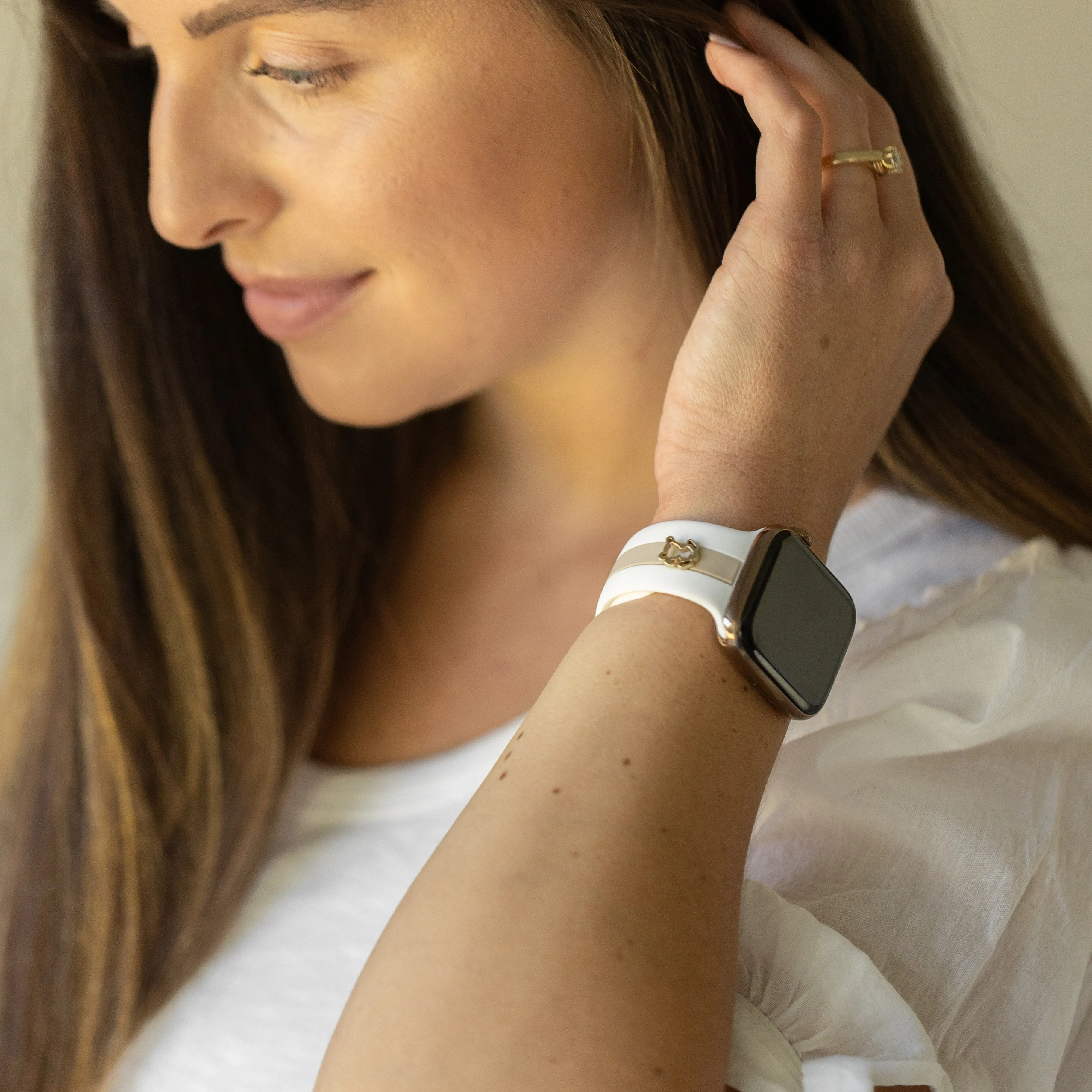 Dog Gone Love🐾 White & Nude Sand Smart Watch Band sold by Strawberry Avocados product image thumbnail 2