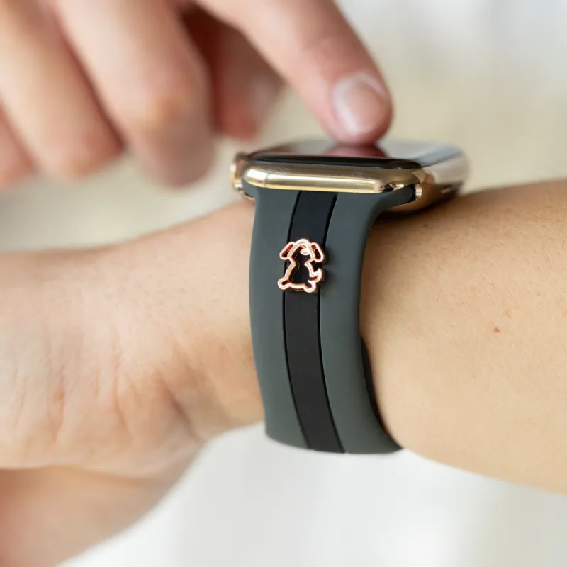 Dog Gone Love🐾 Gray & Black Smart Watch Band sold by Strawberry Avocados