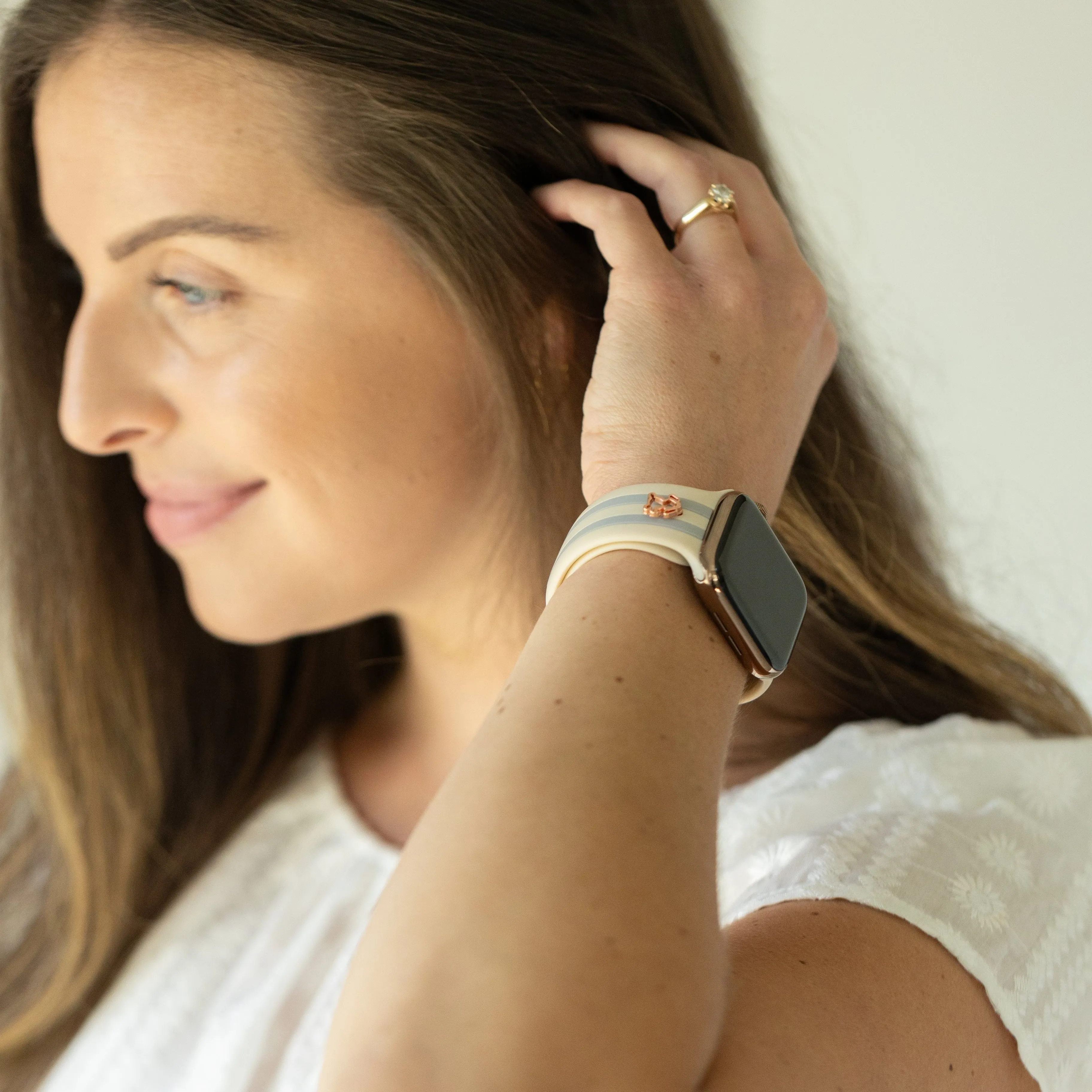 Dog Gone Love🐾 Ivory & Gray Smart Watch Band sold by Strawberry Avocados product image thumbnail 2