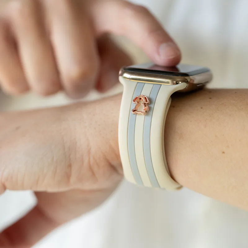 Dog Gone Love🐾 Ivory & Gray Smart Watch Band sold by Strawberry Avocados