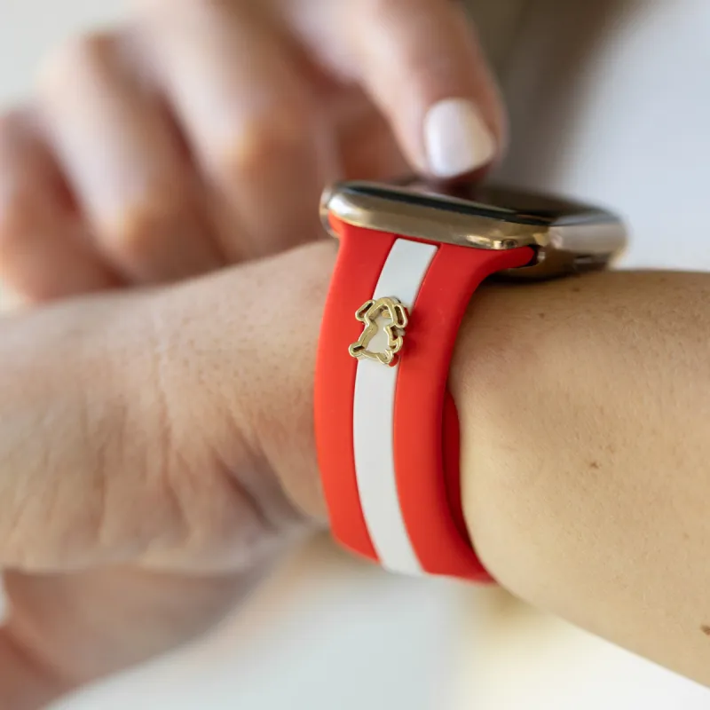 Dog Gone Love🐾Red & White Smart Watch Band made by Strawberry Avocados