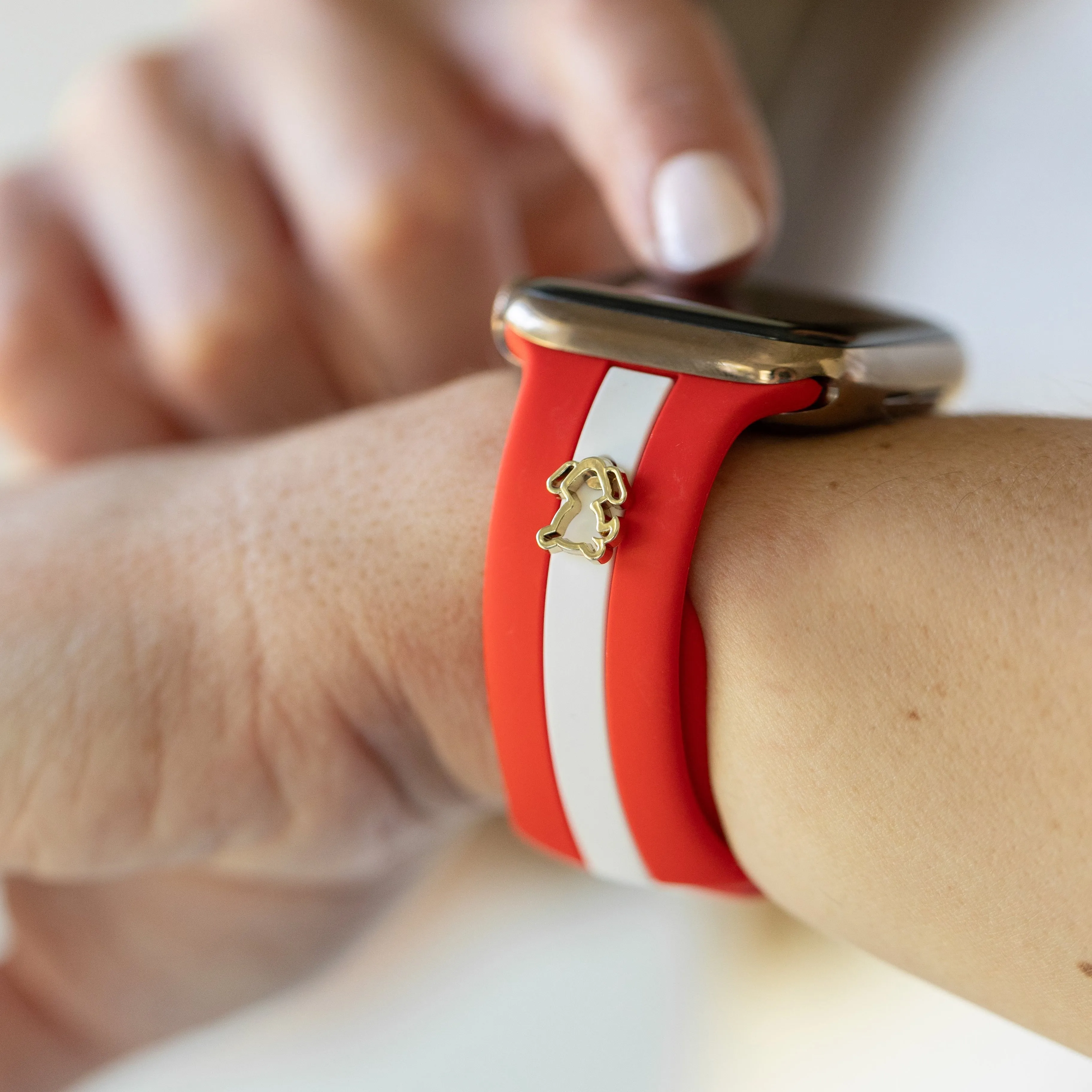 Dog Gone Love🐾Red & White Smart Watch Band sold by Strawberry Avocados