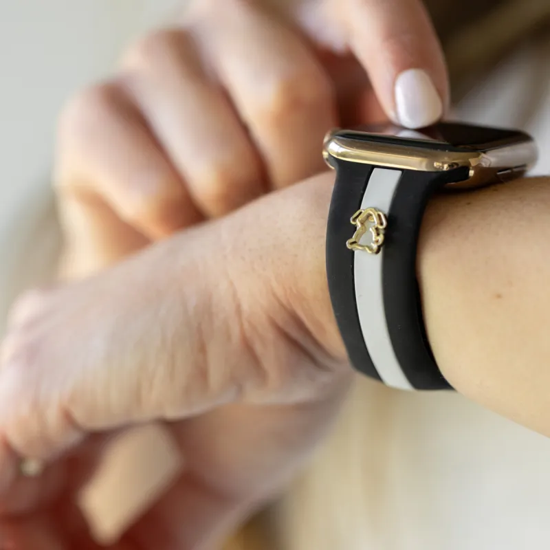 Dog Gone Love🐾 Midnight Black & White Smart Watch Band sold by Strawberry Avocados