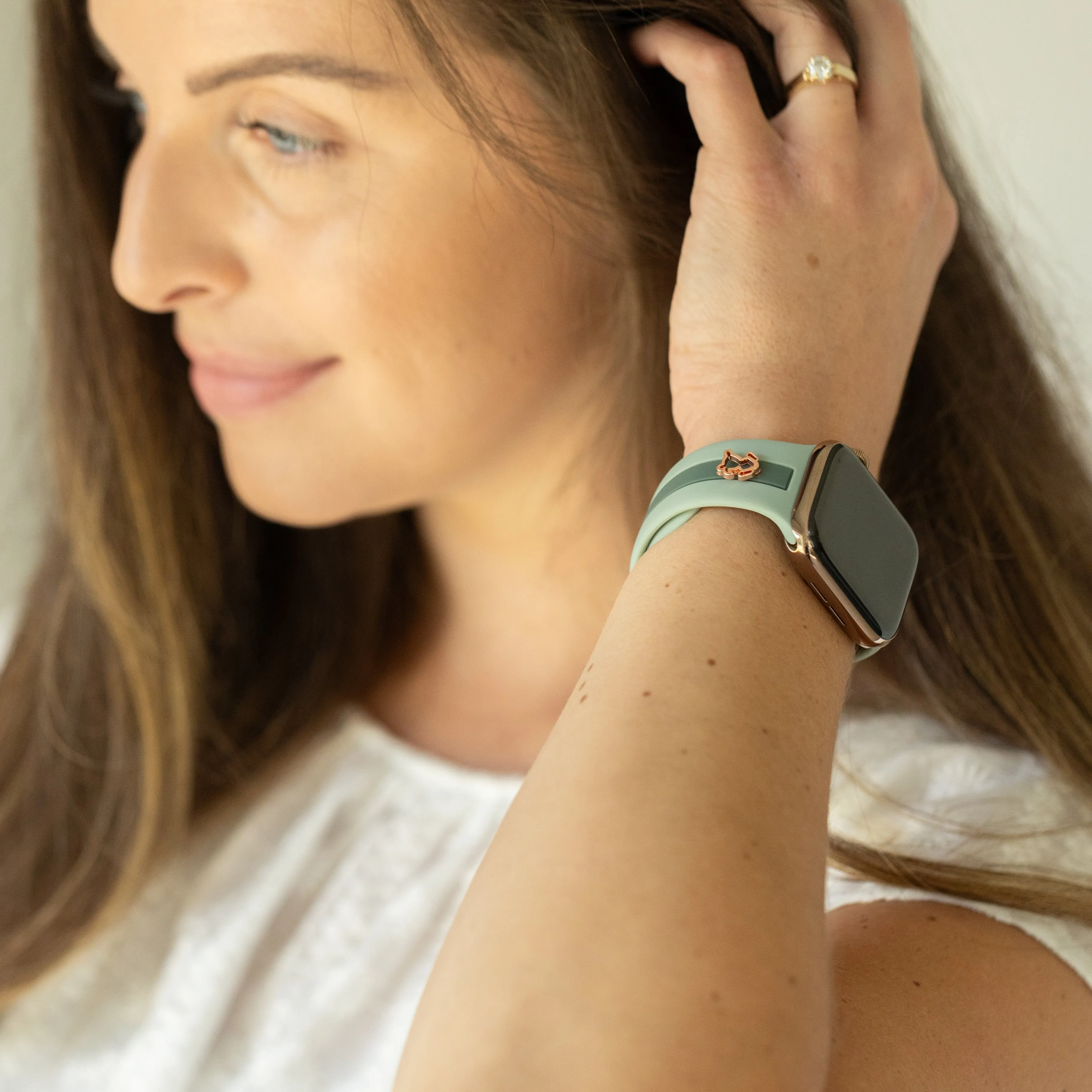 Dog Gone Love🐾 Dusty Blue & Green Smart Watch Band sold by Strawberry Avocados product image thumbnail 2