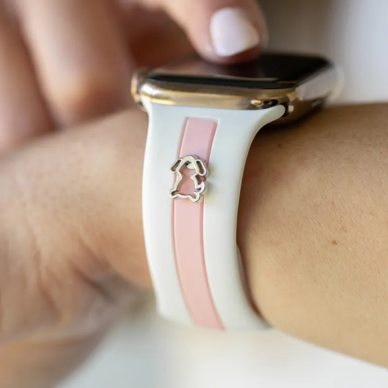 Dog Gone Love🐾 White & Bubblegum Smart Watch Band sold by Strawberry Avocados
