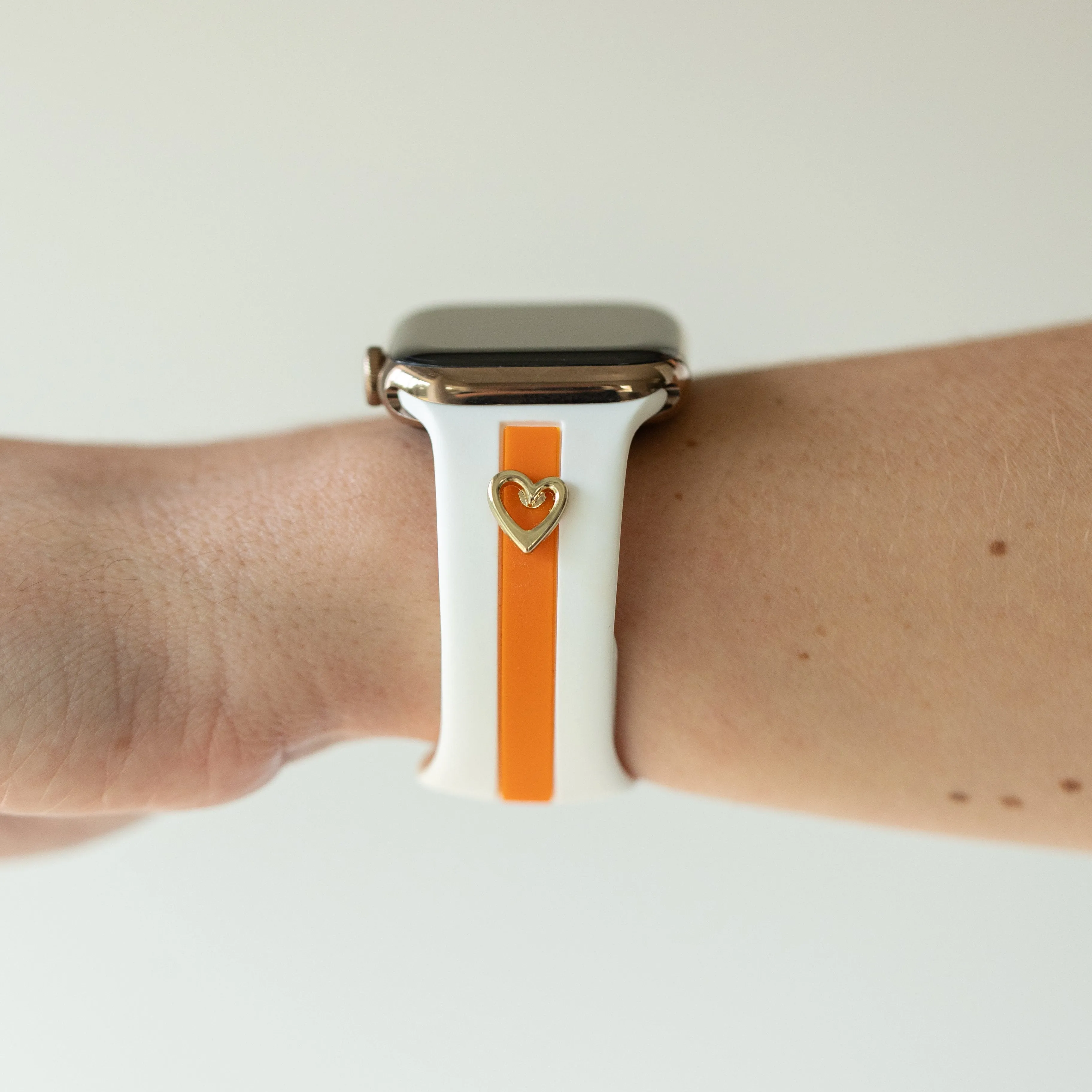 Heart to Love ♡ White & Orange Smart Watch Band sold by Strawberry Avocados product image thumbnail 3