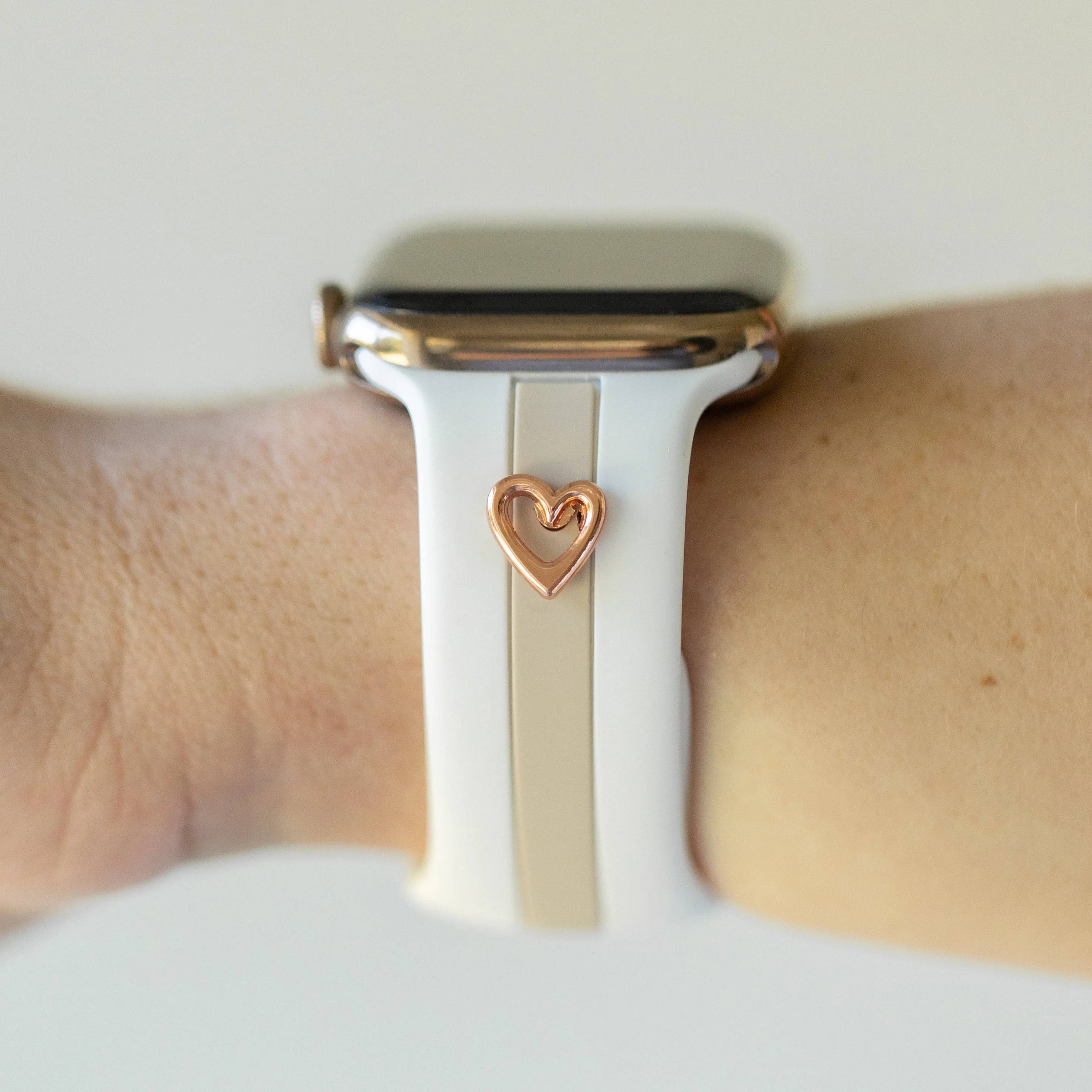 Heart to Love ♡ White & Nude Sand Smart Watch Band sold by Strawberry Avocados
