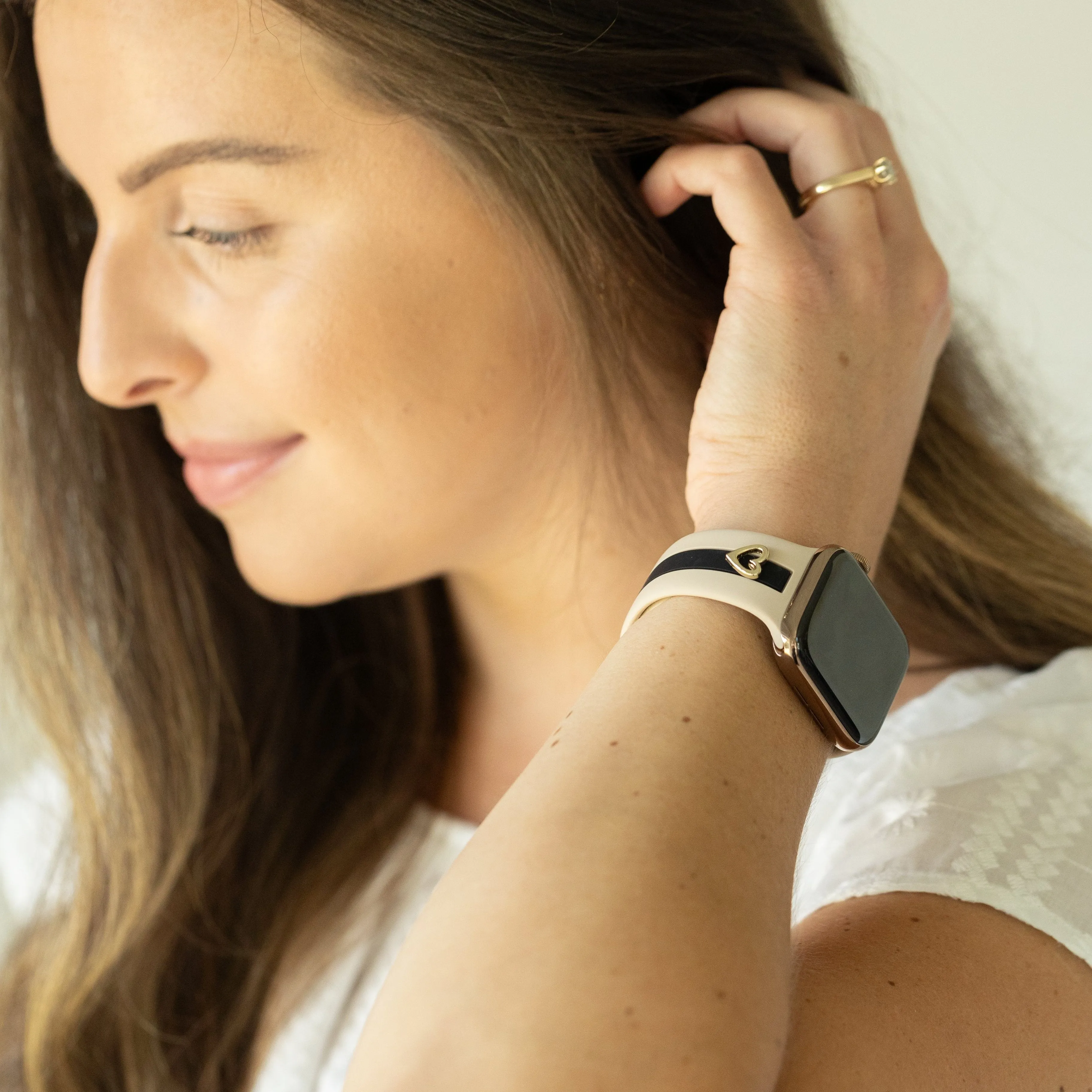 Heart to Love ♡ Nude Sand & Black Smart Watch Band sold by Strawberry Avocados product image thumbnail 2