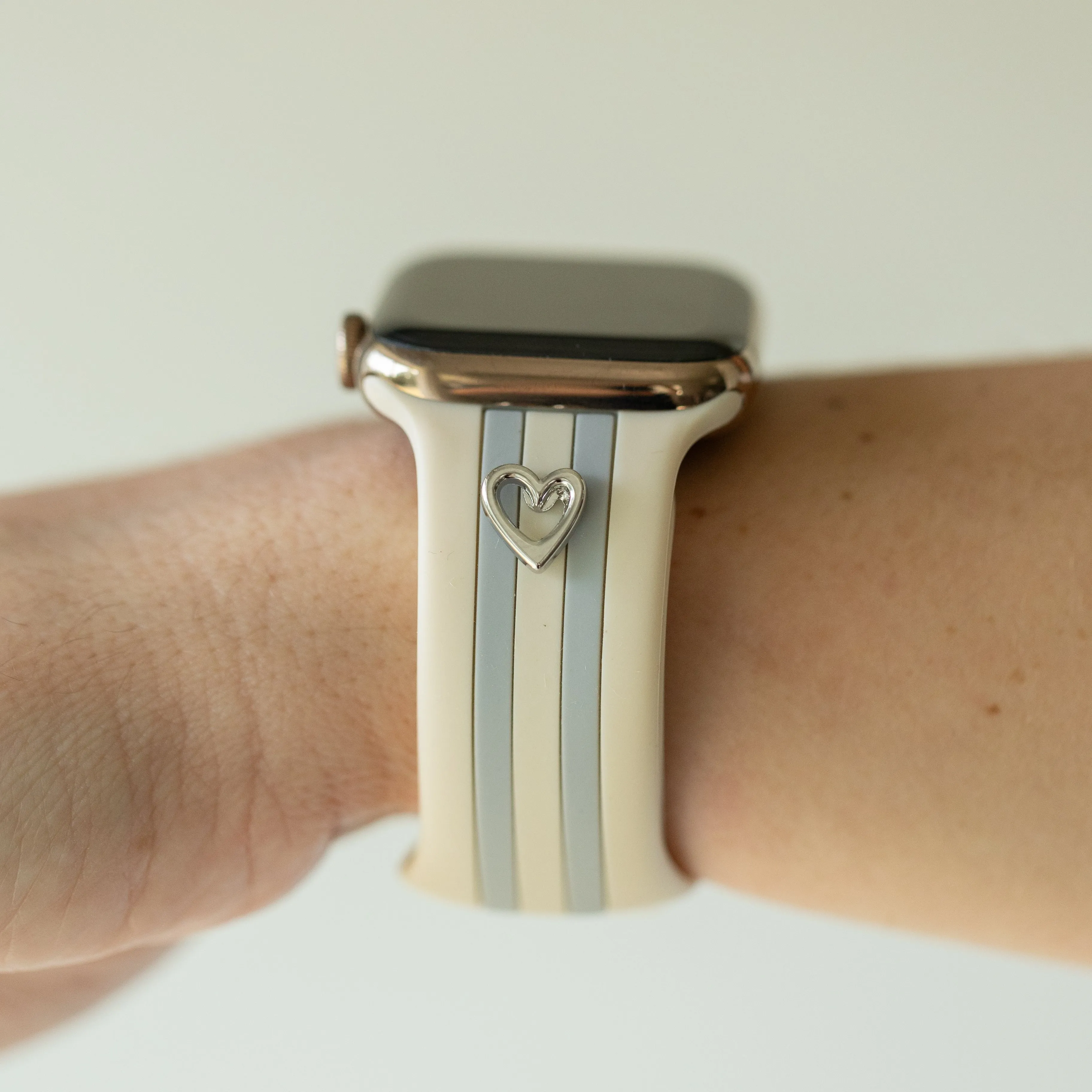 Heart to Love ♡ Ivory & Gray Smart Watch Band sold by Strawberry Avocados product image thumbnail 3