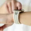 Heart to Love ♡ Ivory & Gray Smart Watch Band sold by Strawberry Avocados