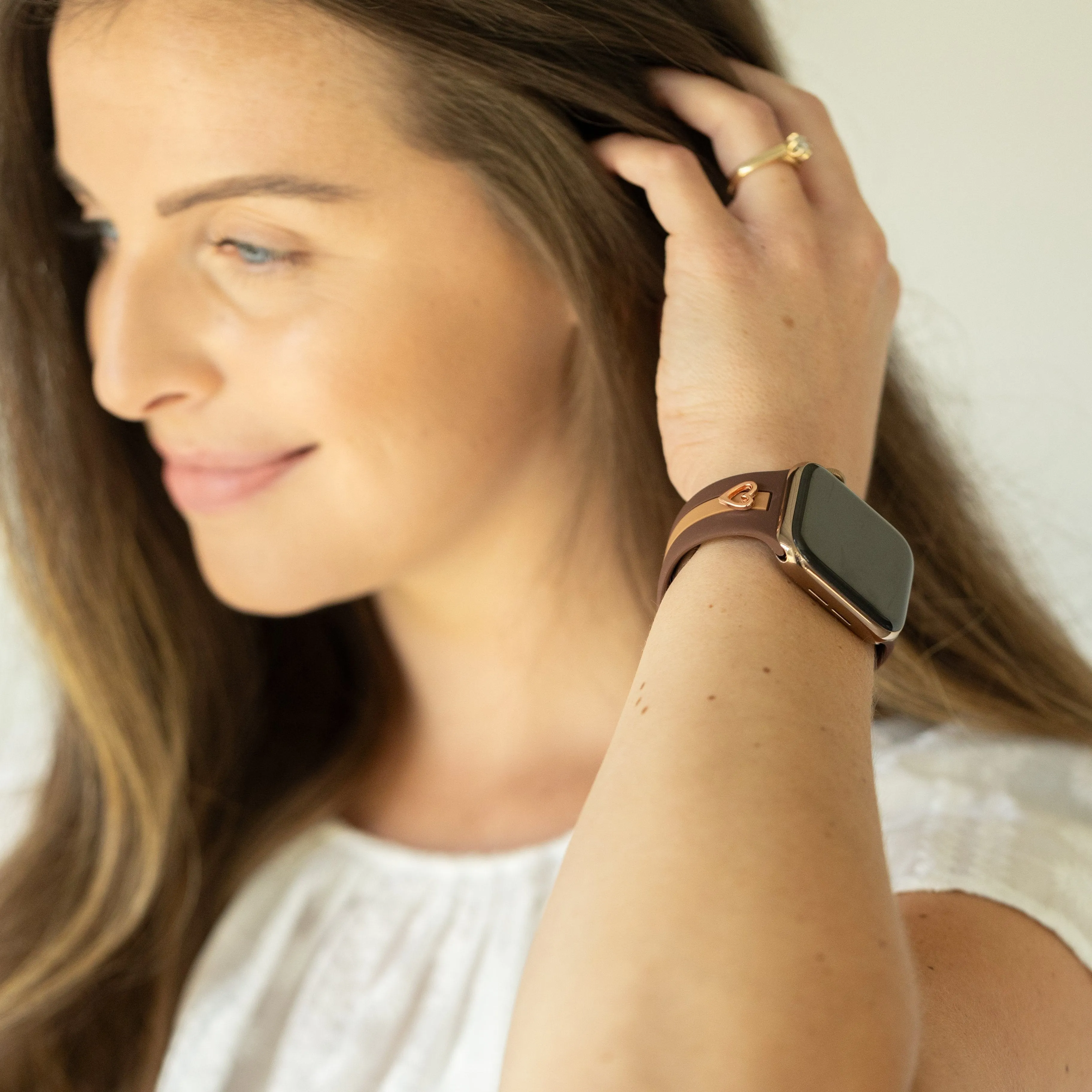 Heart to Love ♡ Cocoa & Caramel Smart Watch Band sold by Strawberry Avocados product image thumbnail 2