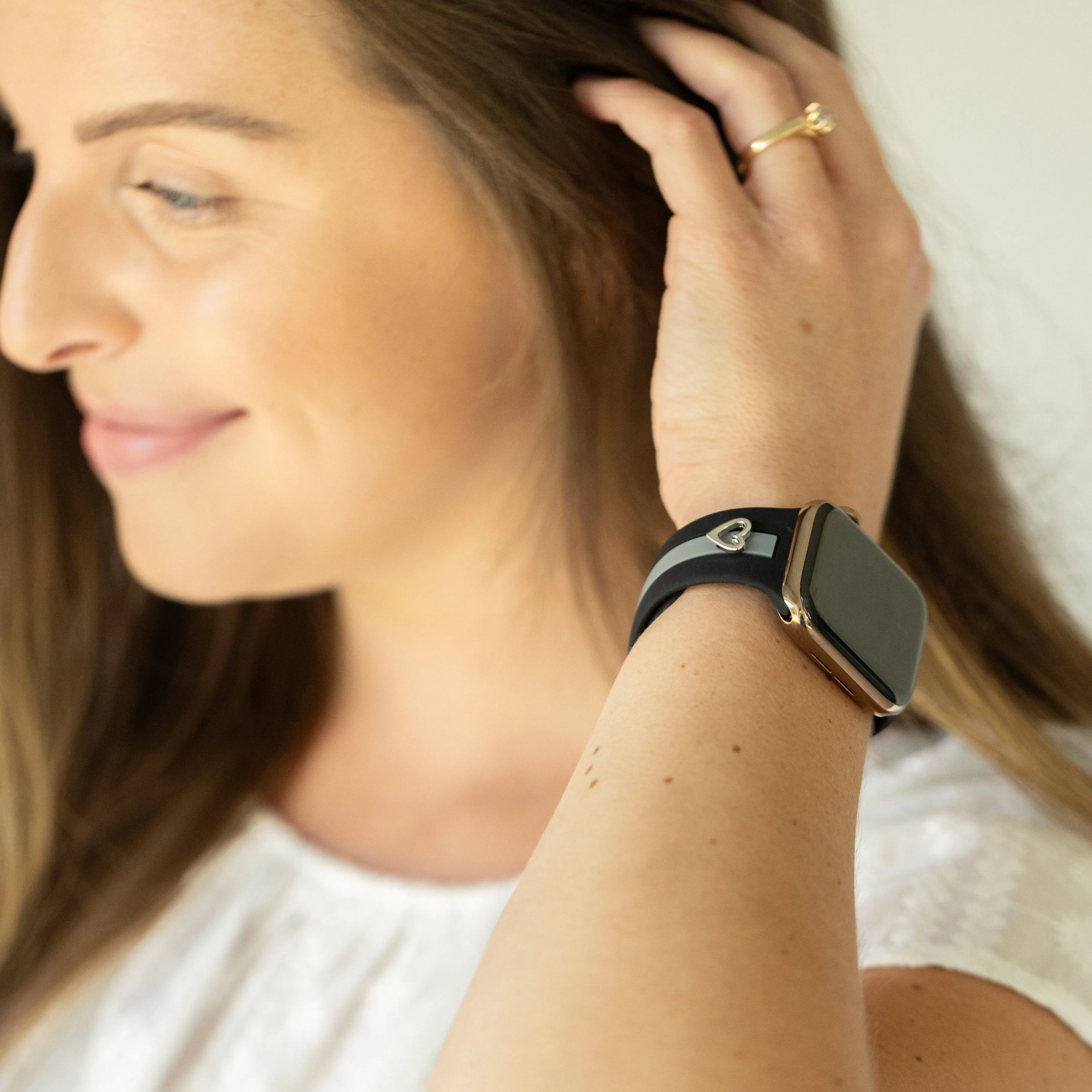Heart to Love ♡ Black & Gray Smart Watch Band sold by Strawberry Avocados product image thumbnail 2