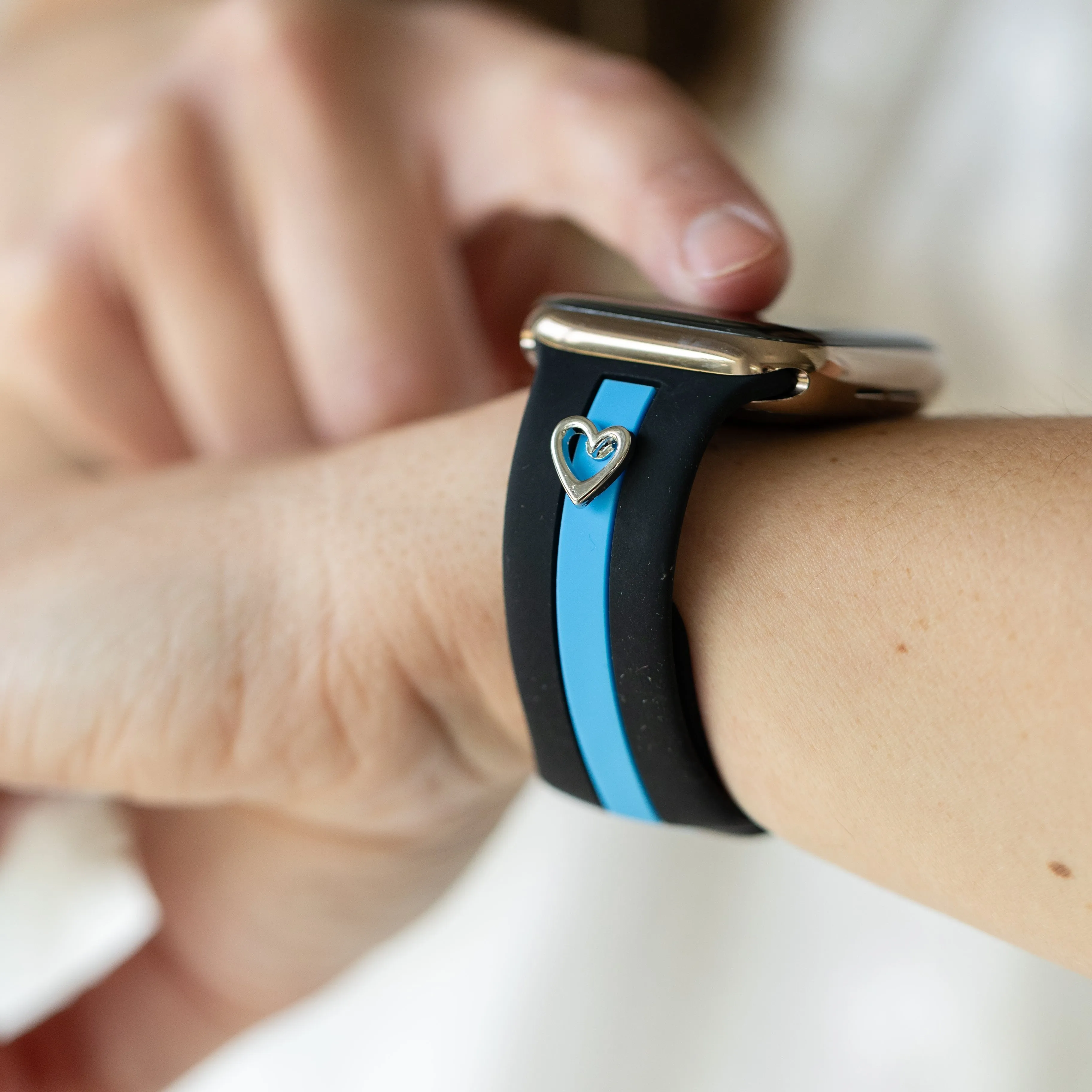 Heart to Love ♡ Black & Blue Smart Watch Band sold by Strawberry Avocados