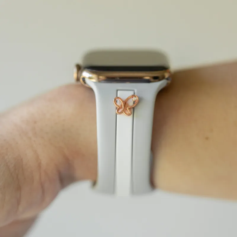 Chasing Butterflies 🦋Gray & White Smart Watch Band sold by Strawberry Avocados
