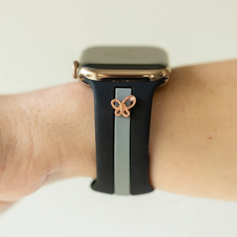 Chasing Butterflies 🦋 Black & Gray Smart Watch Band sold by Strawberry Avocados