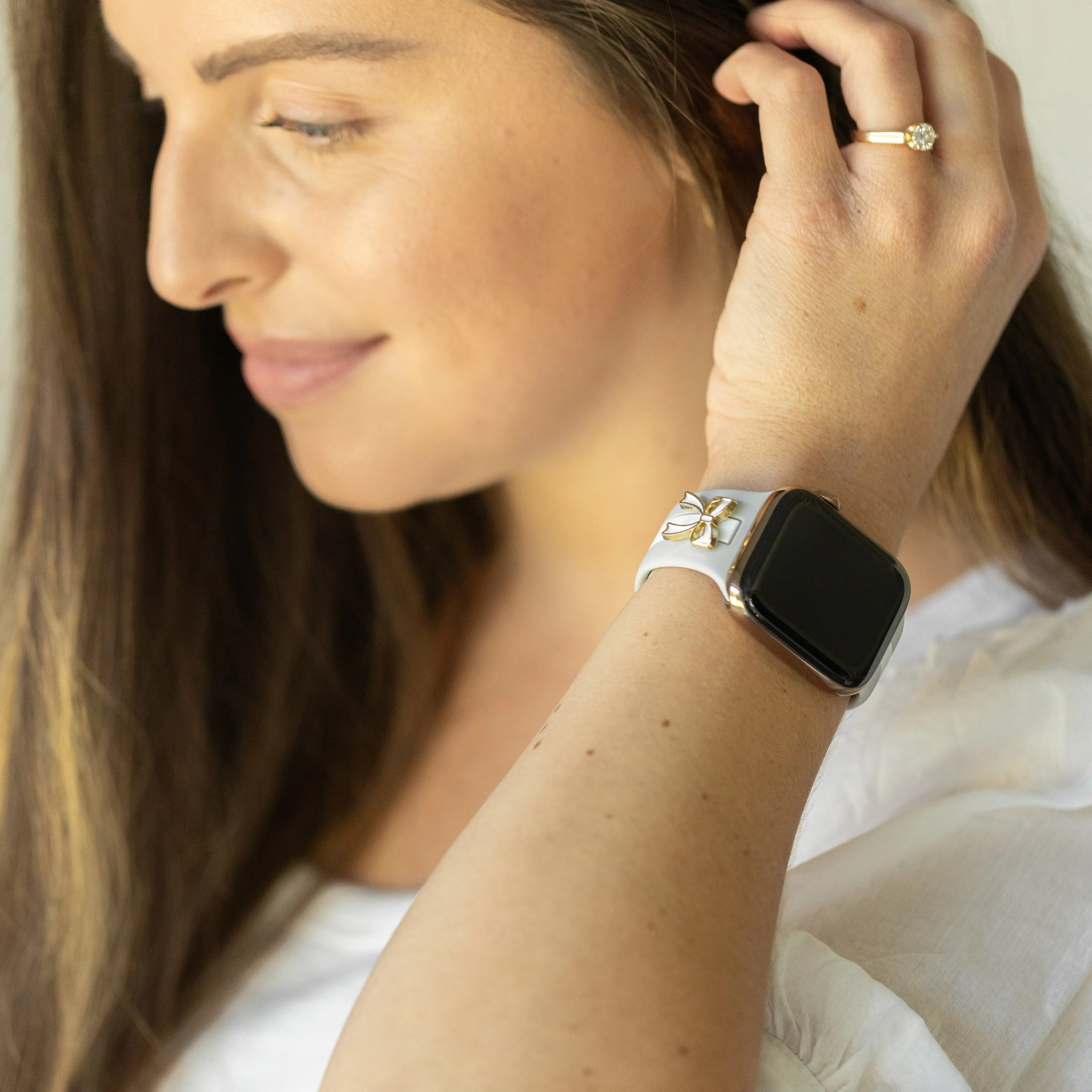 The It Girl Gray and White Smart Watch Band sold by Strawberry Avocados product image thumbnail 3